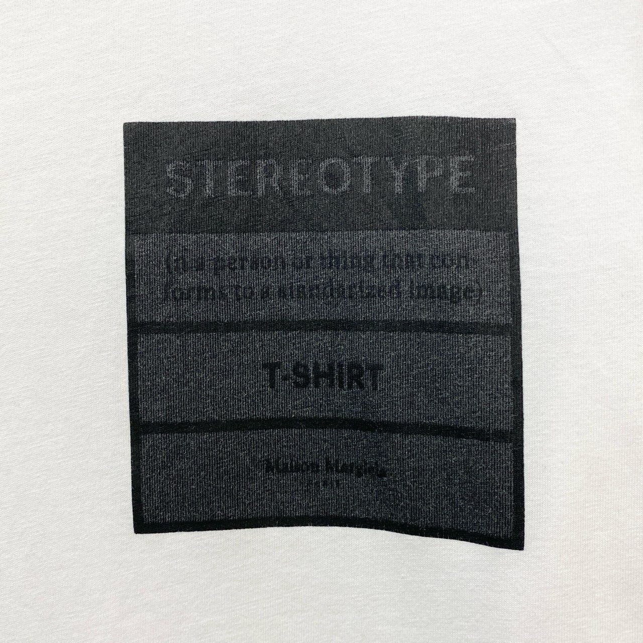 44b17 Martin Margiela マルタンマルジェラ 半袖Tシャツ コットンTシャツ ステレオタイプロゴ 50サイズ ホワイト コットン100％ メンズ 男性用u02t
