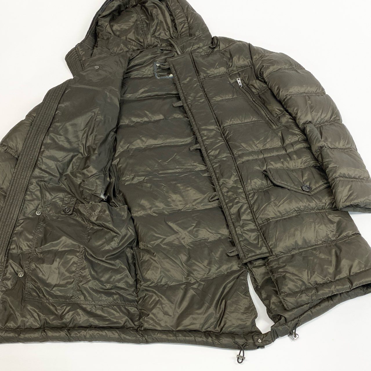 10a13 HERNO ヘルノ フーデット ダウンコート アウター ダブルジップ レディース 女性用 サイズ44 ダークブラウンu02t