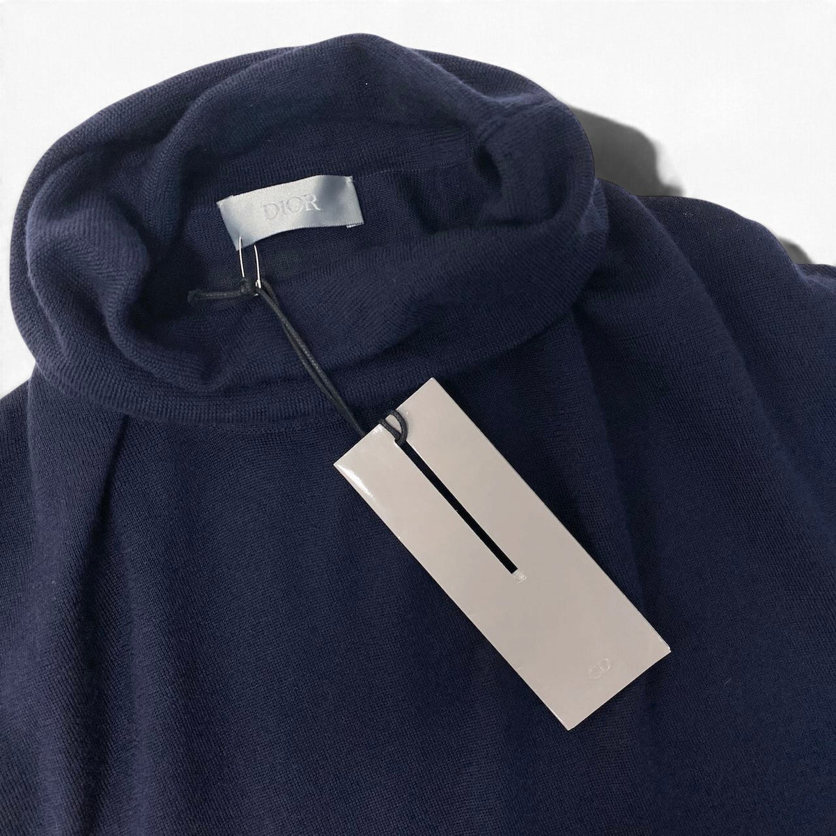 21j16 【未使用】 DIOR HOMME ディオールオム Bee刺繡 タートルネック ニットセーター 833M603BT128 サイズL ネイビー カシミヤ100％ メンズu02t