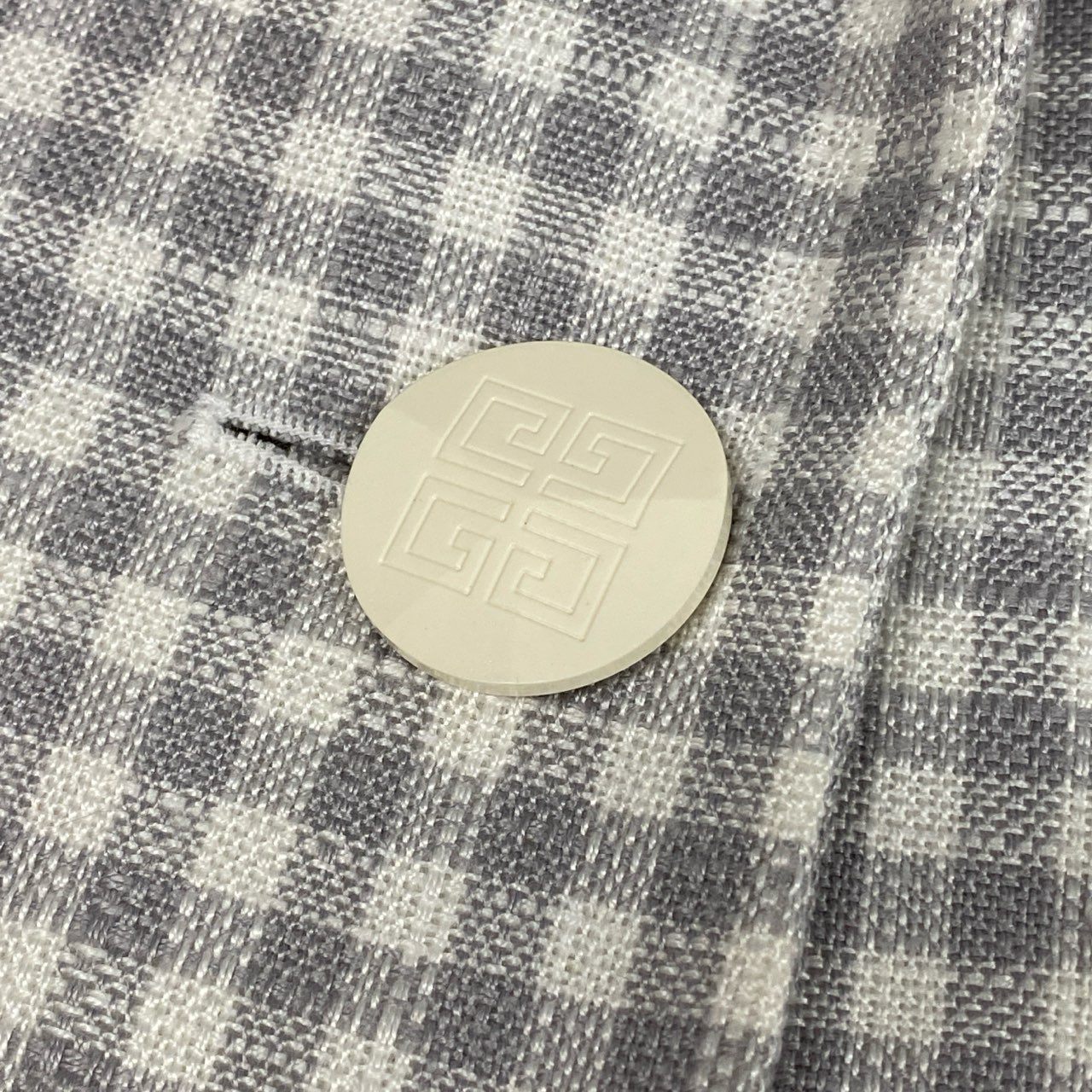 4b4 Vintage GIVENCHY ジバンシー フランス製 セットアップ スカートスーツ ランダムチェック 36 グレー系 レディースu02t