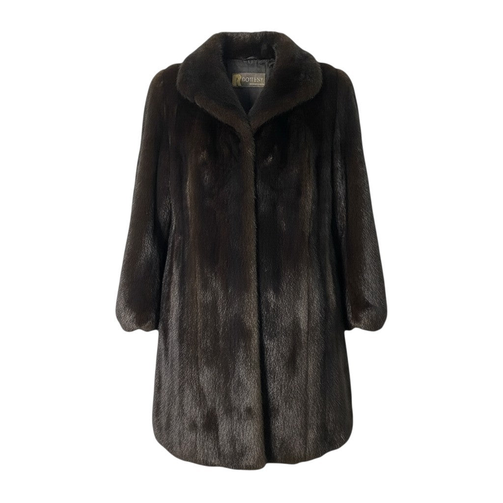 64j27 SAGA MINK 銀サガ 毛皮コート マホガニーミンク  サイズ13 ダークブラウン 本毛皮 MINK FUR レディースu02t