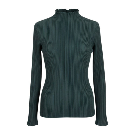 Ah28 PLEATS PLEASE プリーツプリーズ ロングスリーブ プリーツカットソー モックネック サイズ3 グレー系 ポリエステル レディースo07t