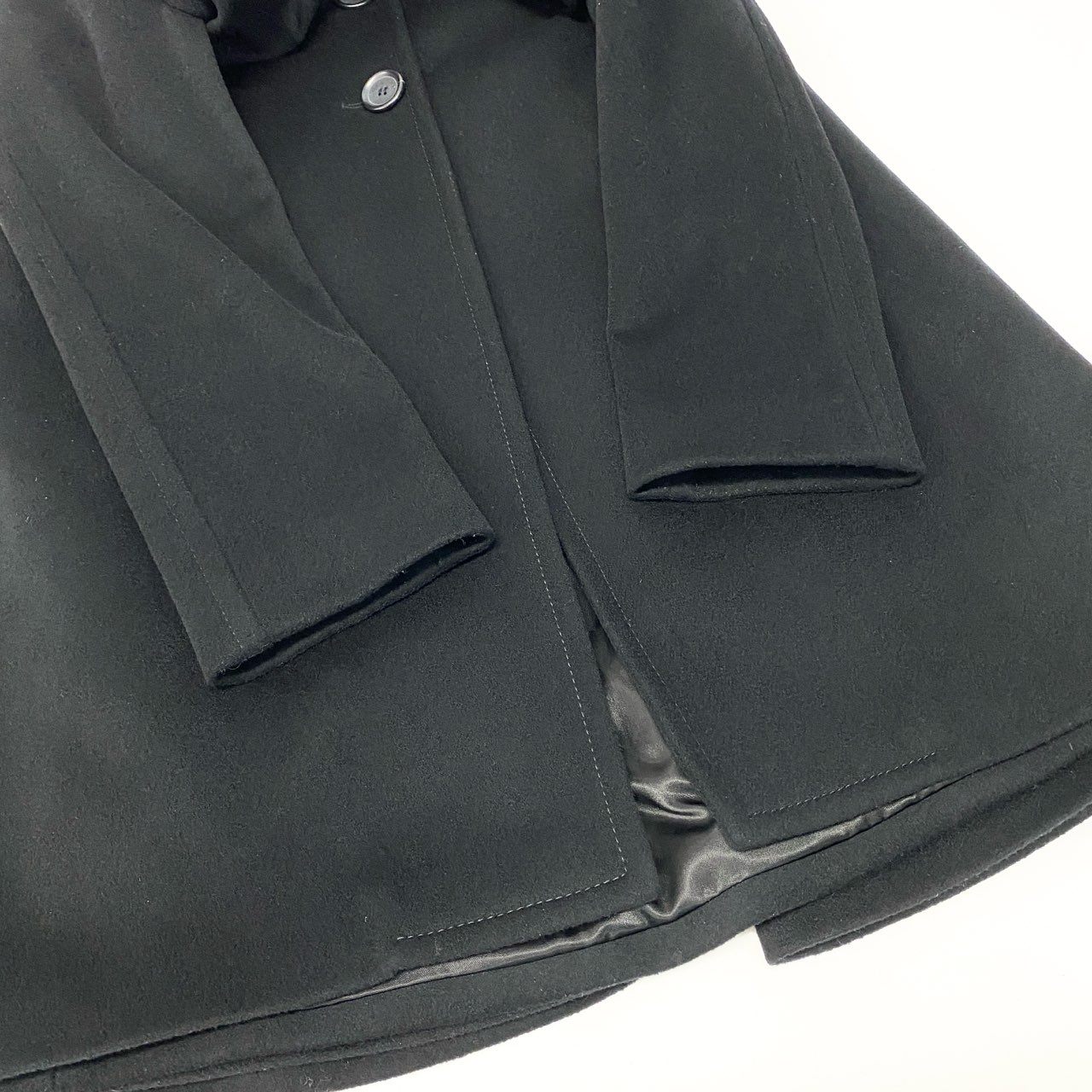 11b6【美品】 Vintage CELINE セリーヌ ロングチェスターコート ウールコート アウター 40サイズ ブラック ウール100％ レディース 女性用u02t