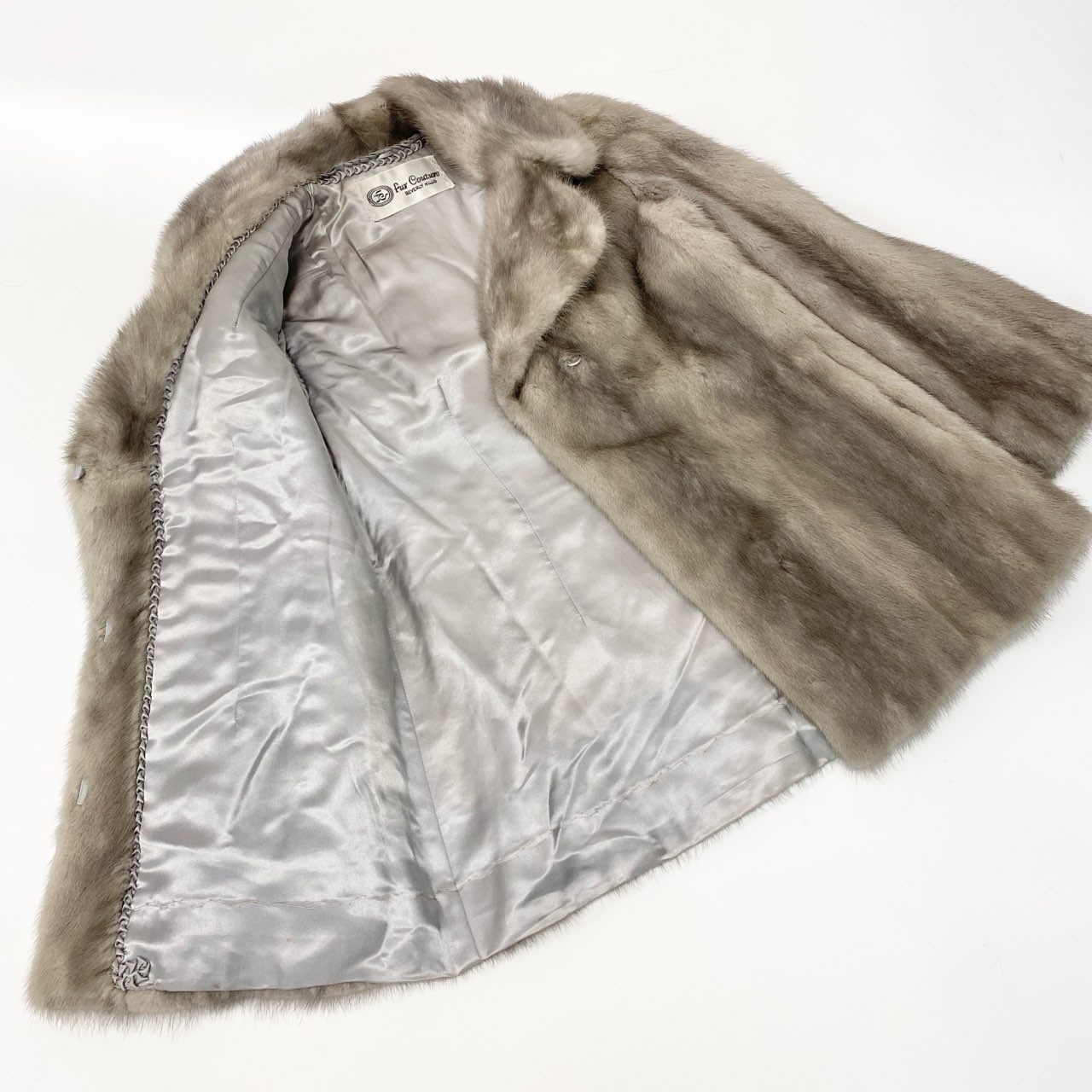 44a15 Fur Couture サファイアミンク コート サイズF シルバーグレー 本毛皮 Sapphire Mink Coat ポケット有t18r