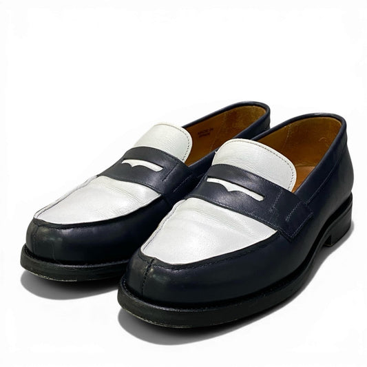 2c24 Berwick バーウィック コインローファー  4456 サイズ6 1/2 ネイビー レザー シューズ 革靴 スペイン製t18r