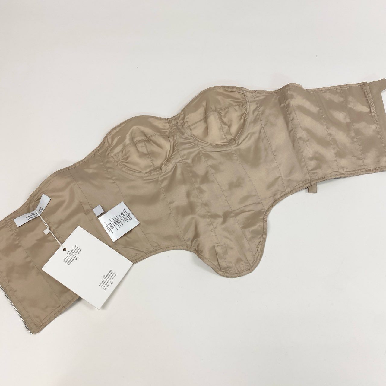 60j27《極美品》rokh ロク 22SS クロップドコルセット オフショルダートップス R0CA202 38サイズ ベージュ レディースu02t