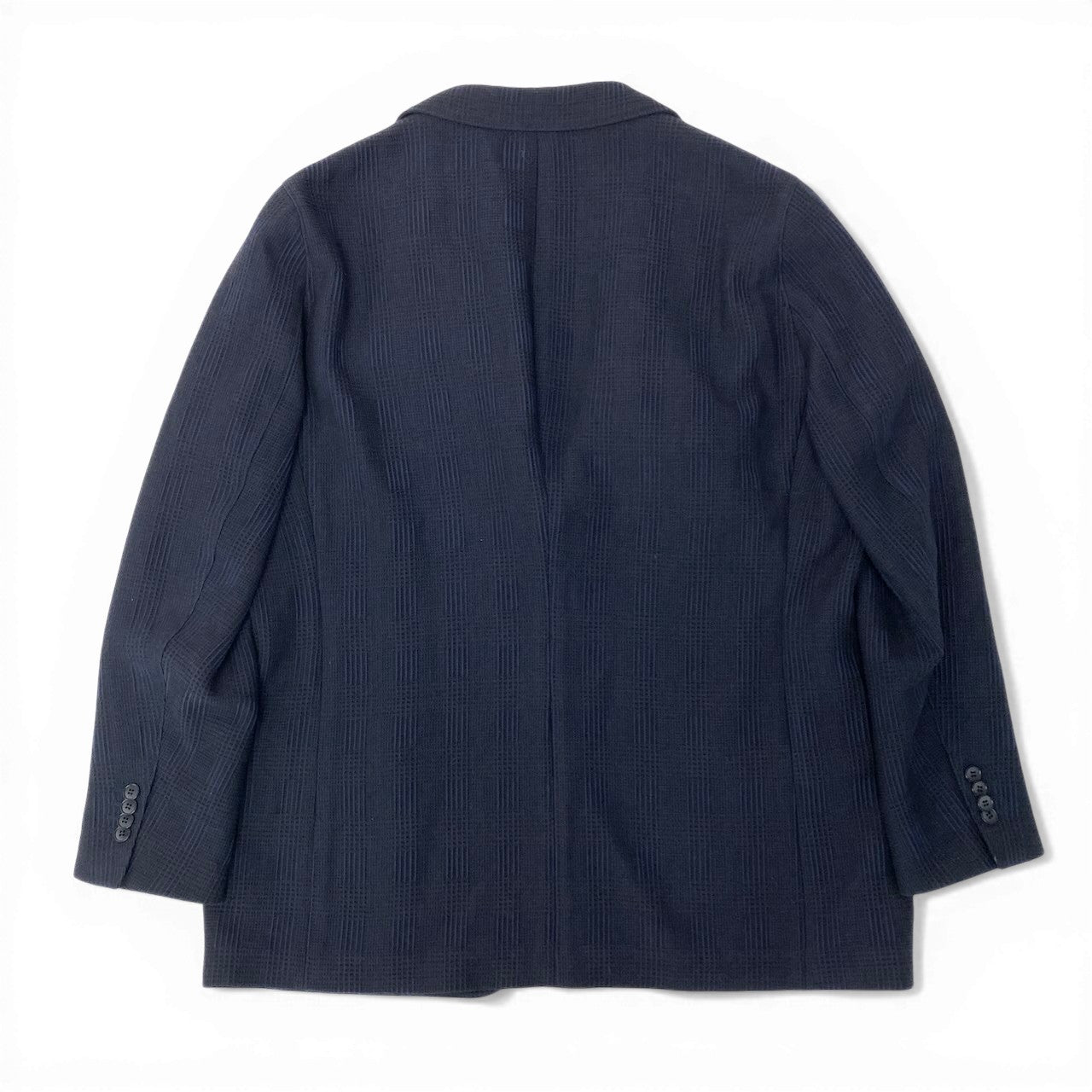 42c26 GIORGIO ARMANI ジョルジオアルマーニ テーラードジャケット  ブレザー チェック柄 アウター 60Rサイズ ネイビー メンズ 大きいサイズu02t