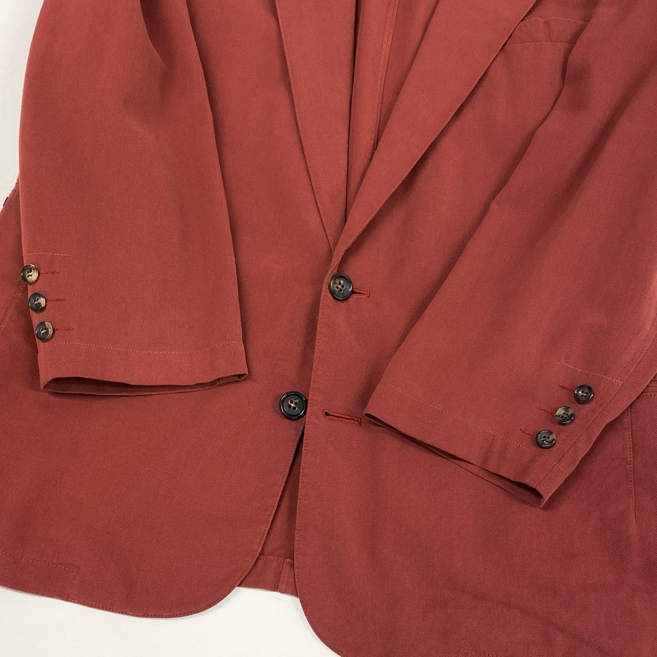 36a7 Papas パパス テーラードジャケット サマージャケット ロゴ刺繡 M レッド メンズ 紳士服u02t