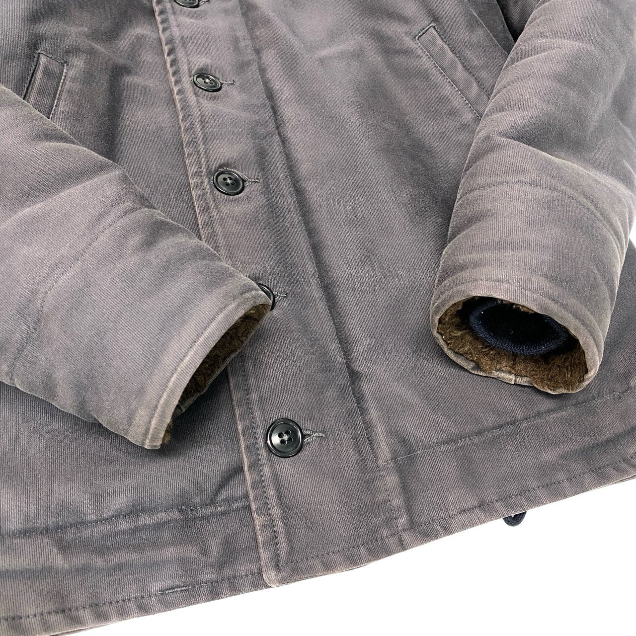 15c5 THE REAL McCOY'S 旧 ザ リアルマッコイズ N-1 デッキジャケット U.S.NAVY サイズ34 ネイビー系 メンズ アウター ミリタリージャケットk02i