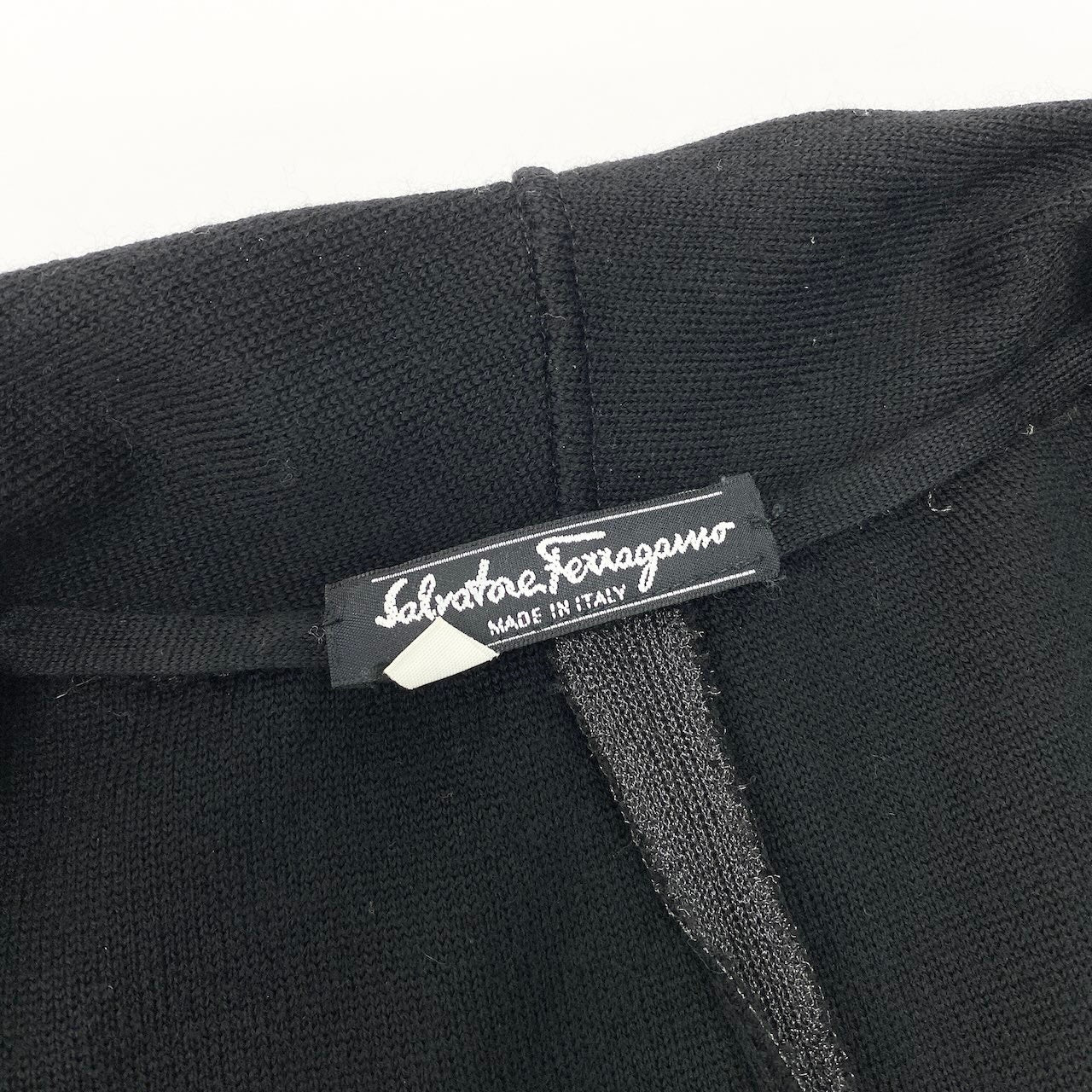 80e12 Salvatore Ferragamo サルヴァトーレフェラガモ ニットジャケット ロングスリーブ カーディガン ラメニット  大きいサイズ XL ダークグレー レディース 女性服o07t