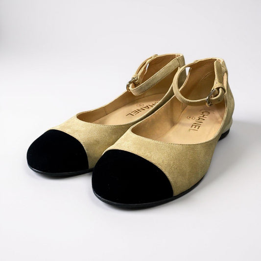 1a5 CHANEL シャネル ココマーク パンプス  ラウンドトゥ アンクルストラップ 36C ベージュ レディース 女性用k02i