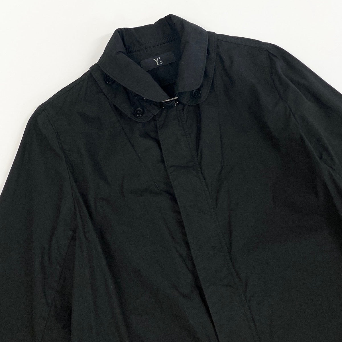 Ae25 Y`s ワイズ YOHJI YAMAMOTO ヨウジヤマモト ダブルジップ コートブルゾン 薄手 アウター サイズ2 ブラック コットン100％ レディースta1