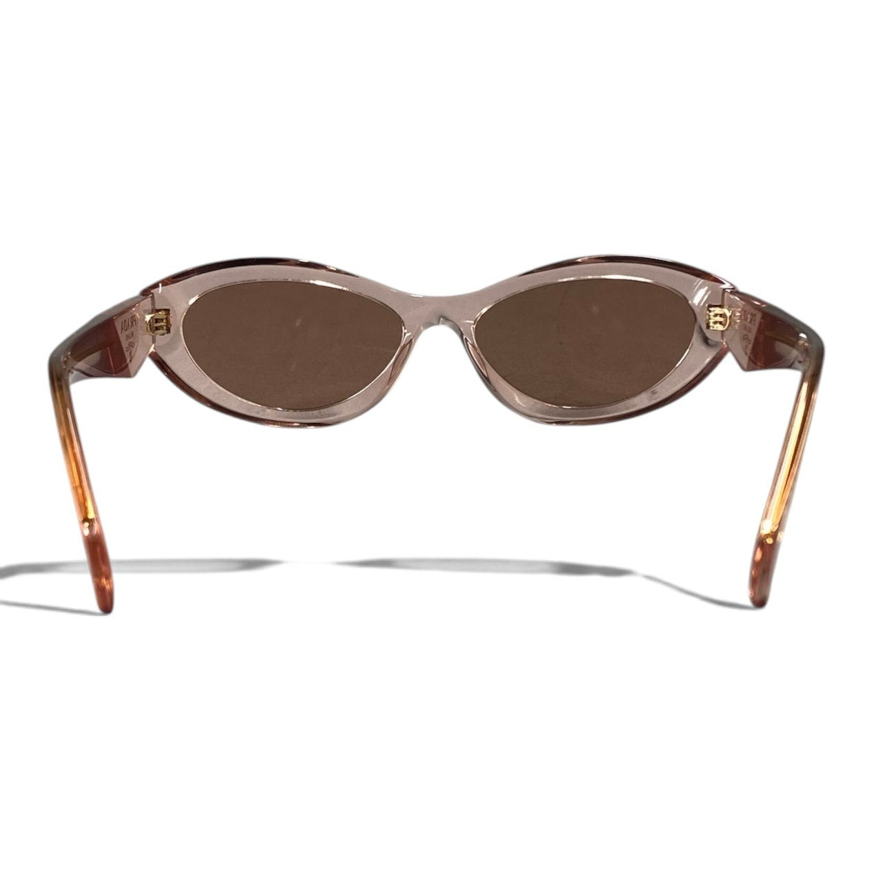 h12【美品】PRADA オーバルフレーム キャットアイ サングラス SPR 26Z 55□16 19Q-10D ピンク レディース 女性用k02i
