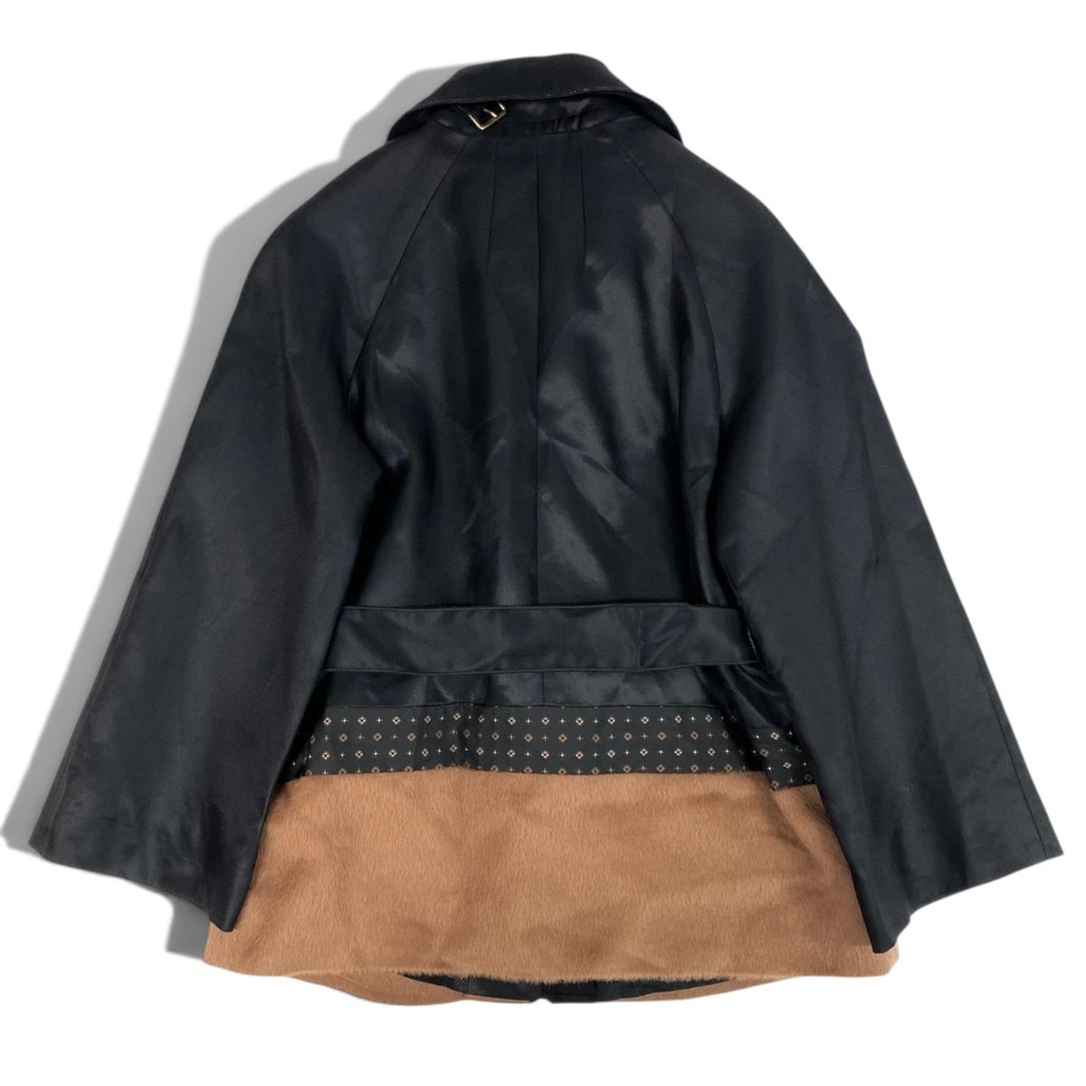 i19 D&G DOLCE＆GABBANA ショートコート 異素材ドッキングデザイン ジャケット 40サイズ ブラック レディース 女性用u02t