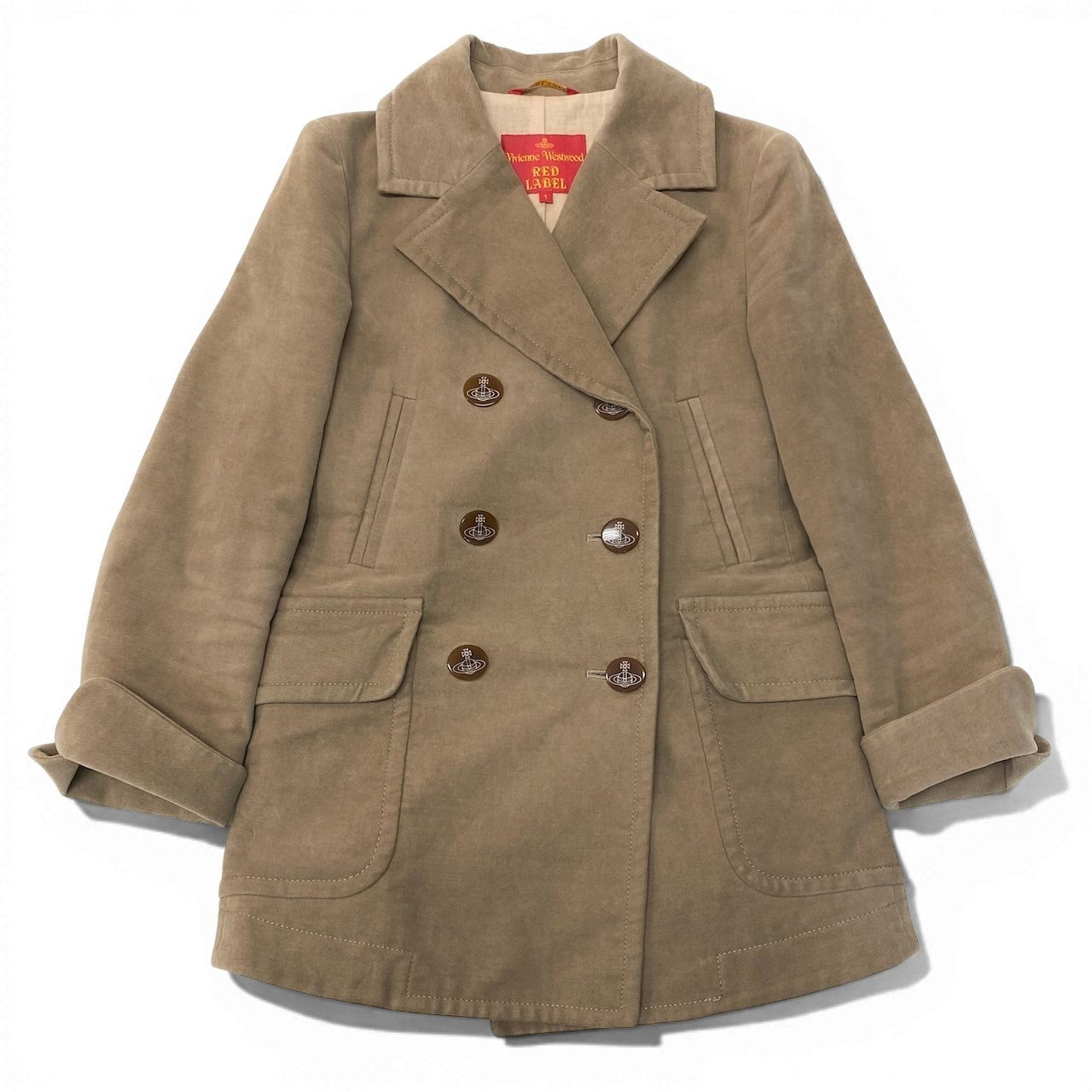 Ig6 Vivienne WestWood Red Label ベロアジャケット オーブボタン 357-01-63007 1サイズ ベージュ レディース 女性用u02t