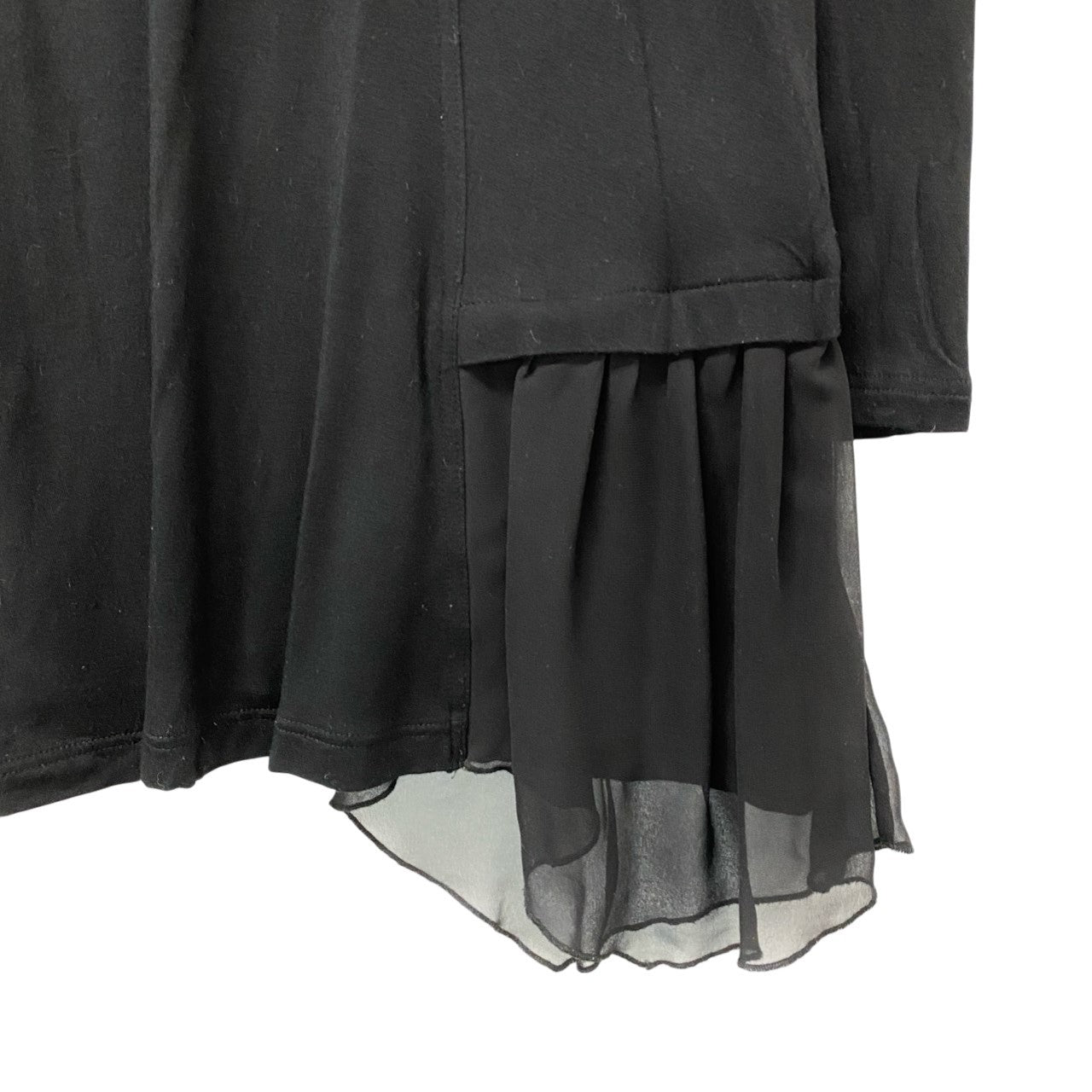 61c6 TOKUKO 1er VOL トクコプルミエヴォル ハイネック ロングスリーブワンピース 伸縮ストレッチ 膝丈 裾切替 レディース 女性服 サイズ9 ブラックu02t