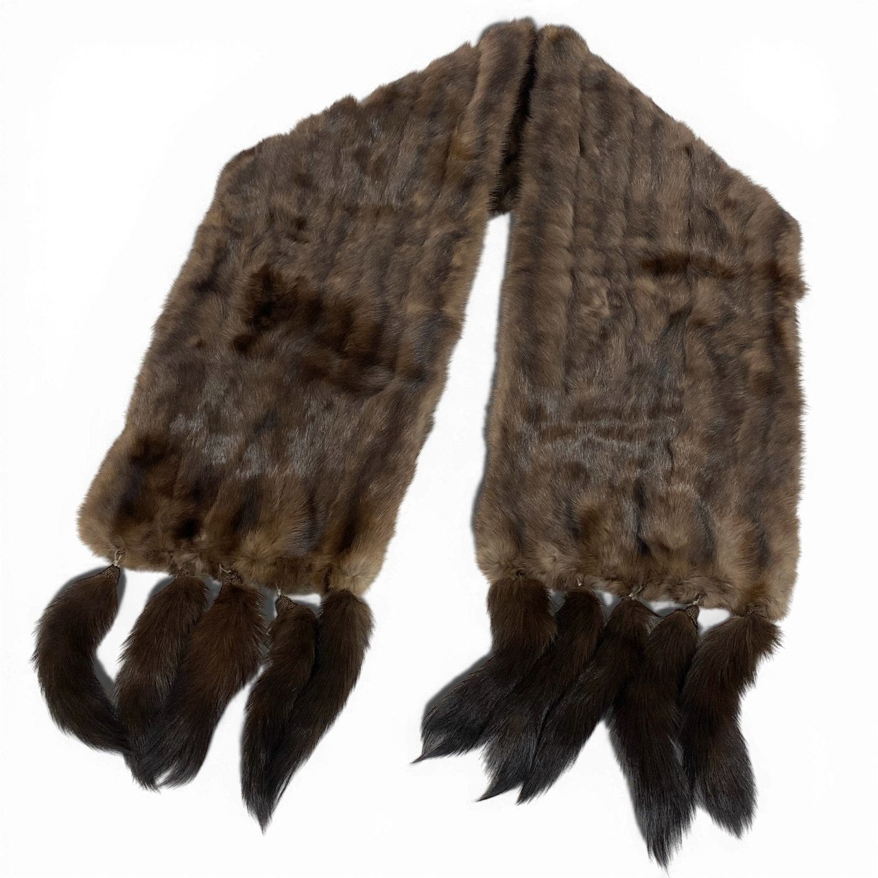 14a15 ロシアンセーブル 大判 ティペット ブラウン 最高級毛皮 マフラー Russian Sable Fur リアルファーt18r