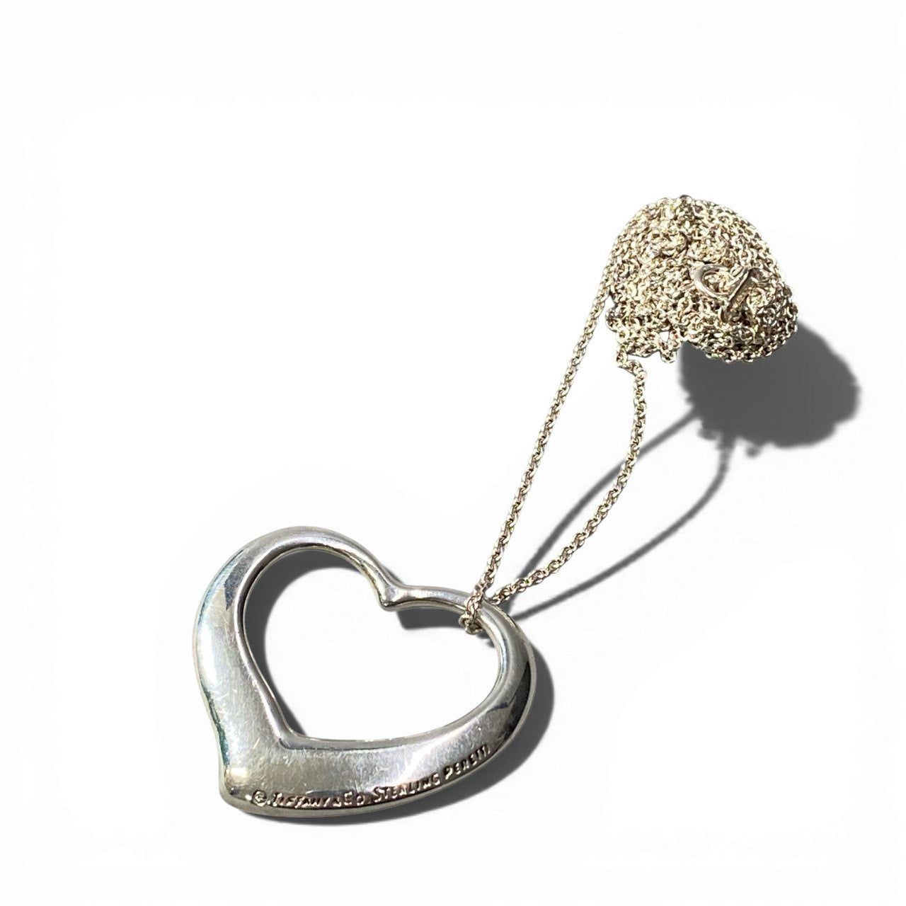 b2 Tiffany&Co ティファニー ラージオープンハート ネックレス シルバー 925 15g トップ3.5cm Large Open Heart Necklacet18r