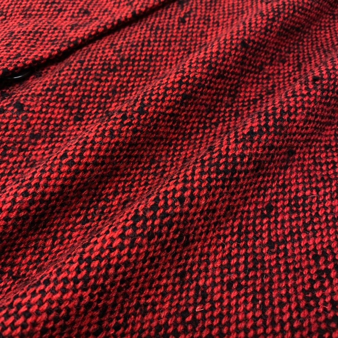 91h3 【美品】Valentino garavani ヴァレンティノ・ガラヴァーニ チェスターコート ツイードコート ロングコート イタリア製 40サイズ レッド ウール100％ レディース 女性用u02t