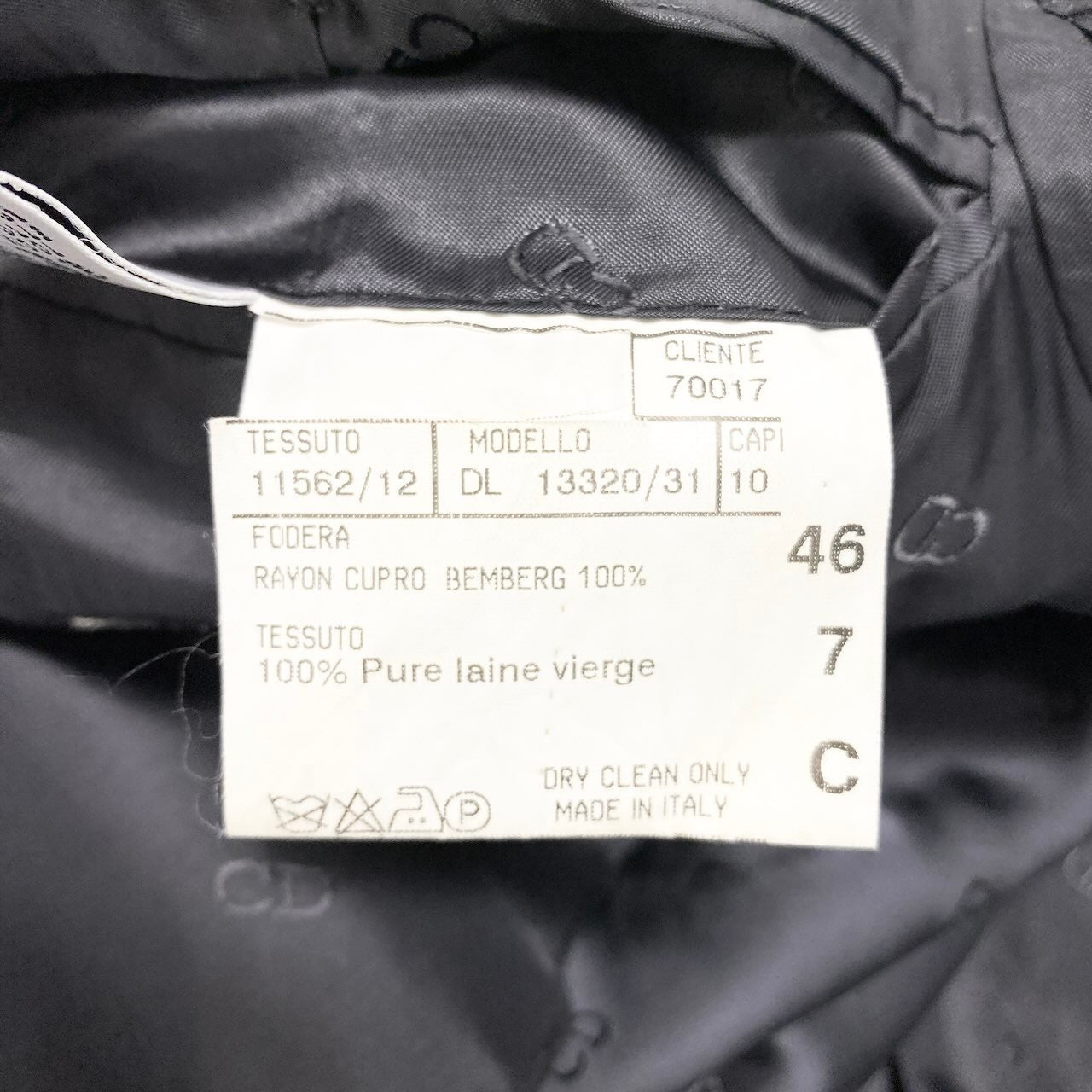 10c29 Christian Dior クリスチャンディオール スーツセットアップ テーラードジャケット スラックス ストライプ 46サイズ ダークグレー ウール100％ メンズ 男性用o07t