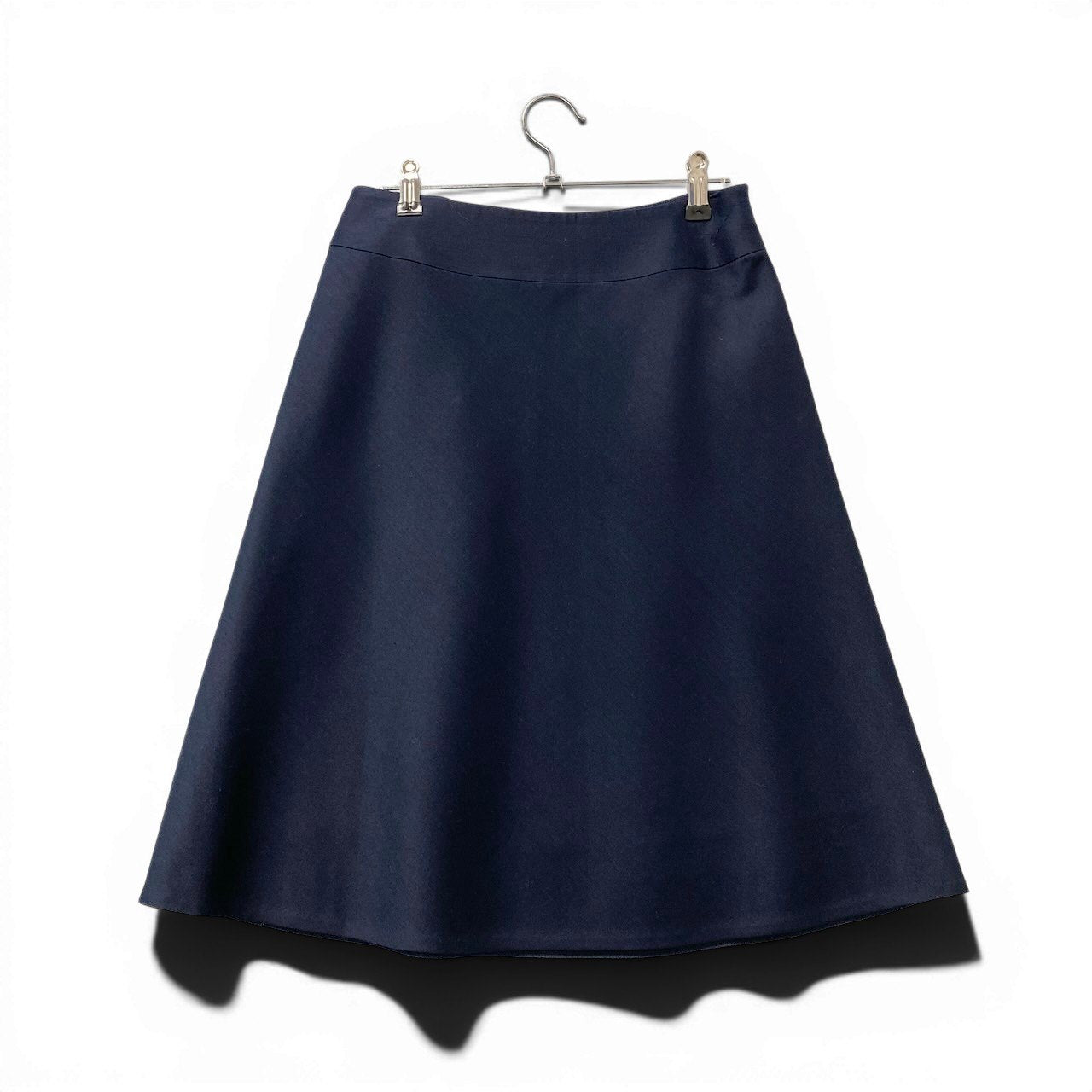 62g7 LANVIN COLLECTION ランバンコレクション セットアップ スカートスーツ フォーマル シルクウール混 サイズ38 ネイビー レディース 女性用o07t