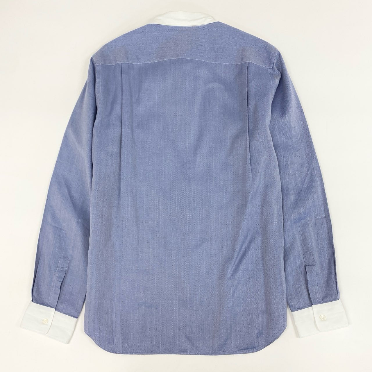 54g10 《美品》 COMME des GARCONS HOMME コムデギャルソンオム ヘリンボーン ワンポケ 長袖シャツ L ブルー トップス SHIRT AD2008