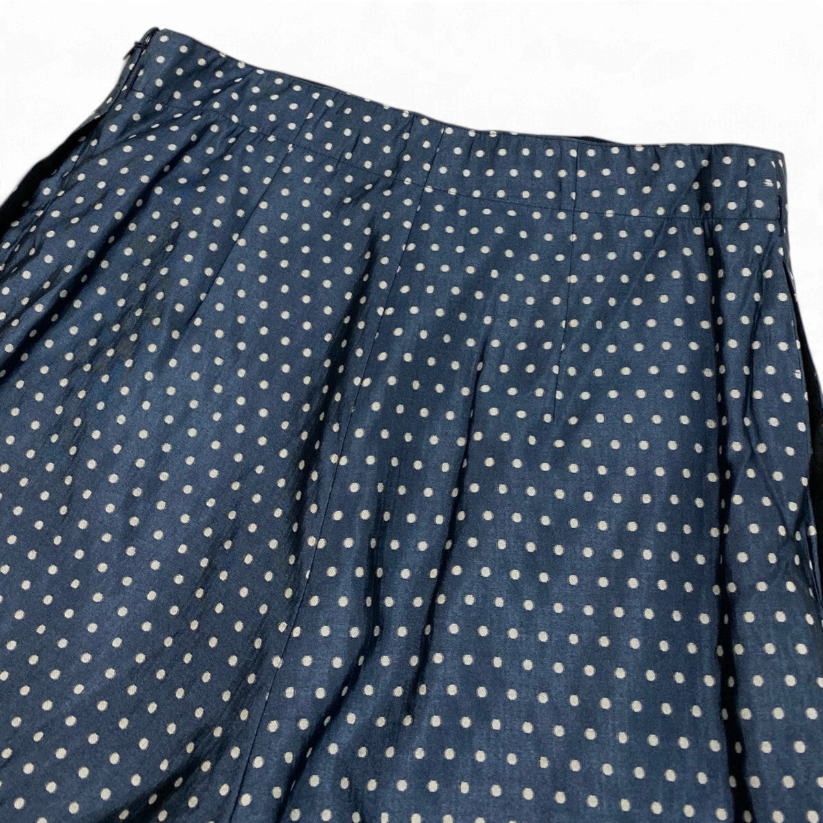Ej15 【極美品】 Christian Dior クリスチャンディオール ドット柄 ショートパンツ 1F1P62A7631 サイズ36 ネイビー シルク コットン レディースo07t