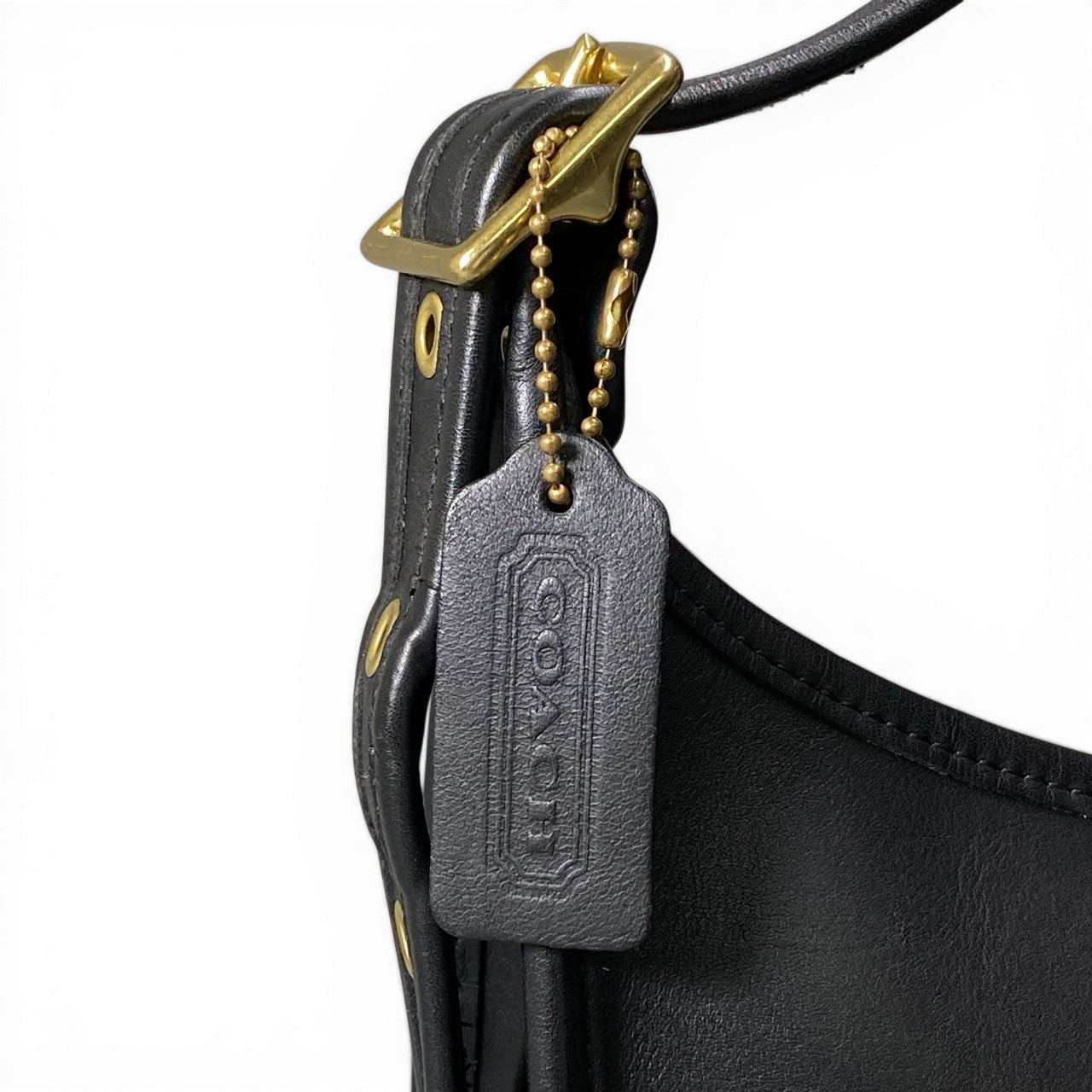 d9 《美品》 オールドコーチ マシュー ショルダーバッグ Old Coach Leather Shoulder Bag 9950 ブラック レザー カバンt18r