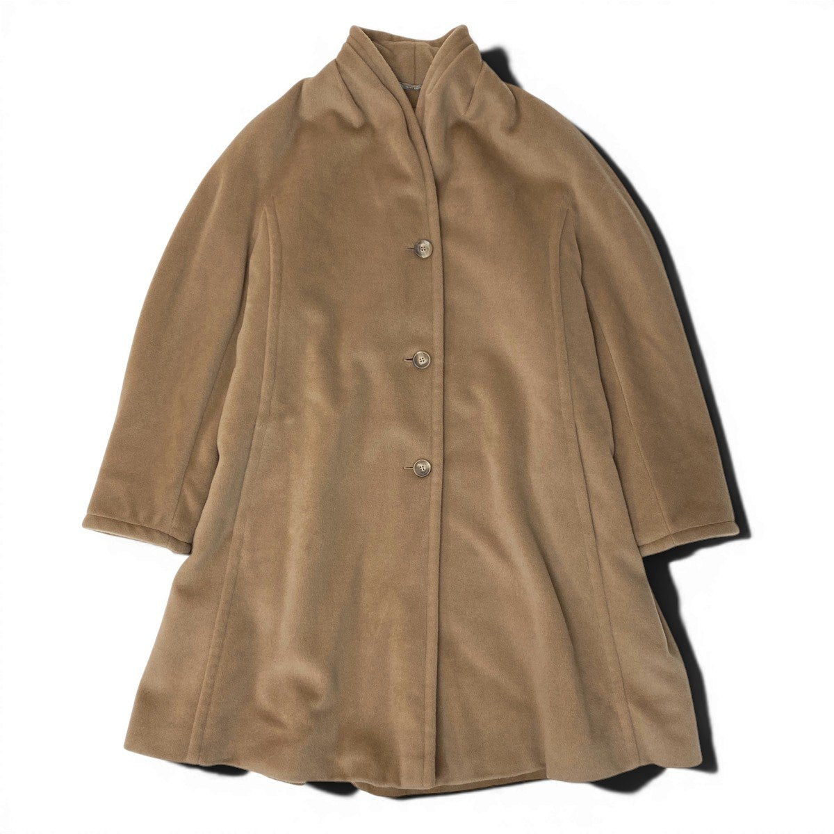 82f17 MaxMara マックスマーラ Aライン ロングコート ウールカシミヤコート アウター 38サイズ ベージュ レディース 女性用u02t