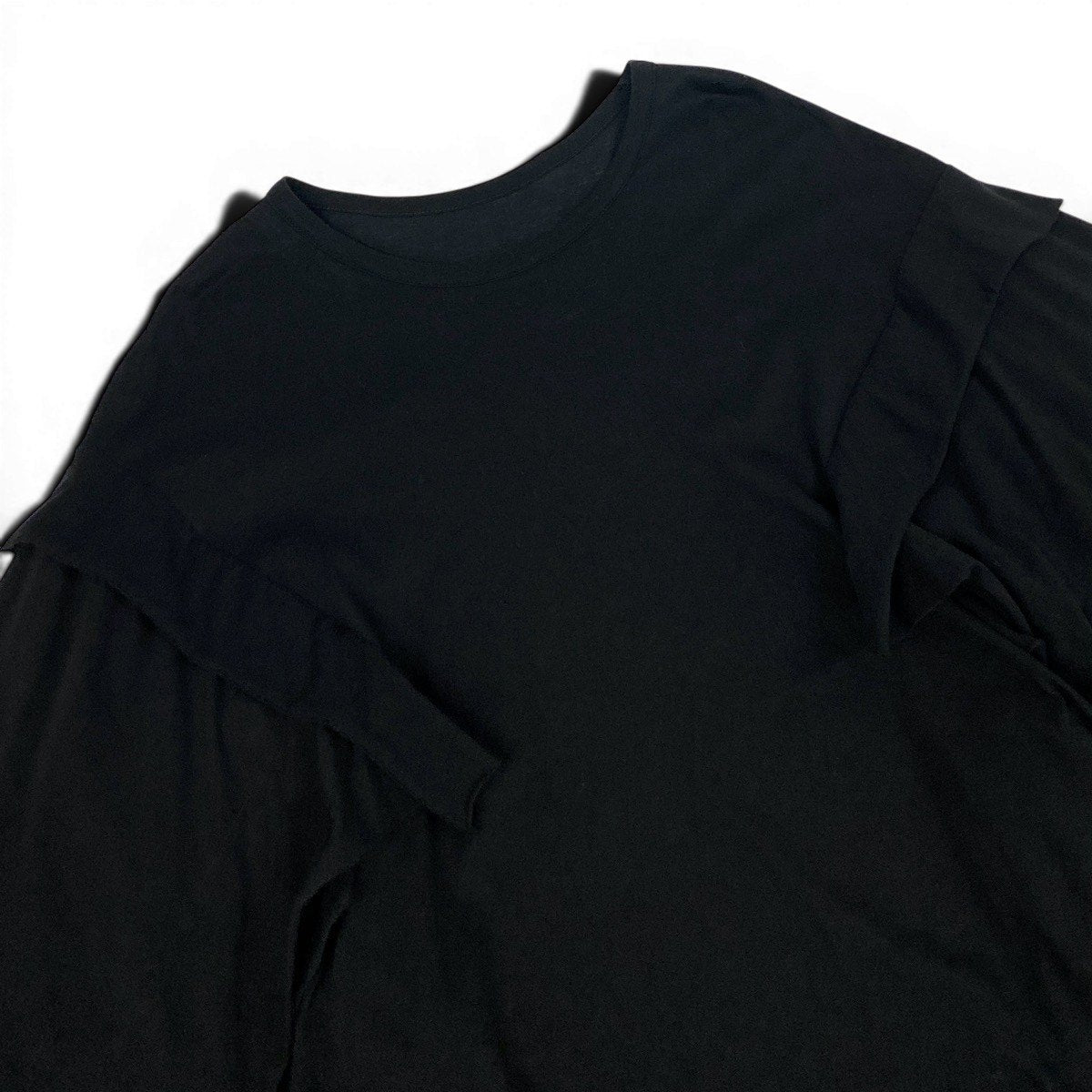 Af4 Yohji Yamamoto ヨウジヤマモト オーバーサイズ フリルカットソー Over Size Frill T-Shirt サイズ2 ブラック 山本耀司t18r