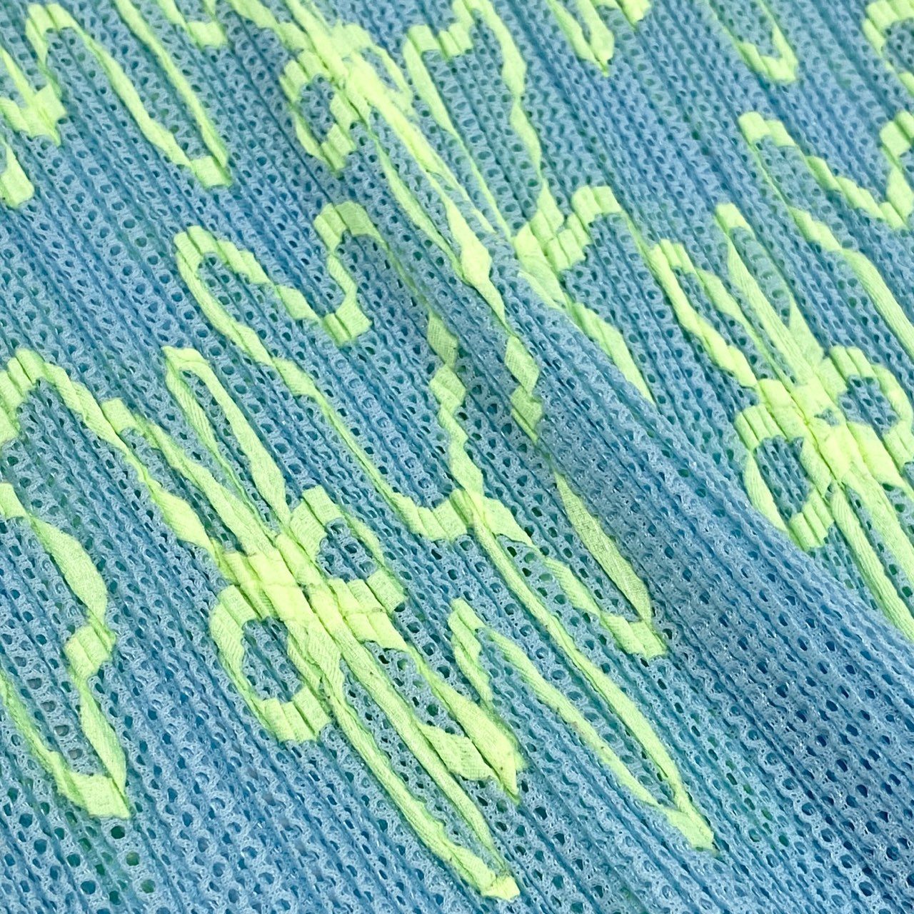 Ai11 《極美品》 PLEATS PLEASE プリーツプリーズ イッセイミヤケ フラワープリント メッシュ ノースリーブトップス カットソー 2000ss PP06-JK301 サイズ3 ライトブルー ポリエステル レディースu02t