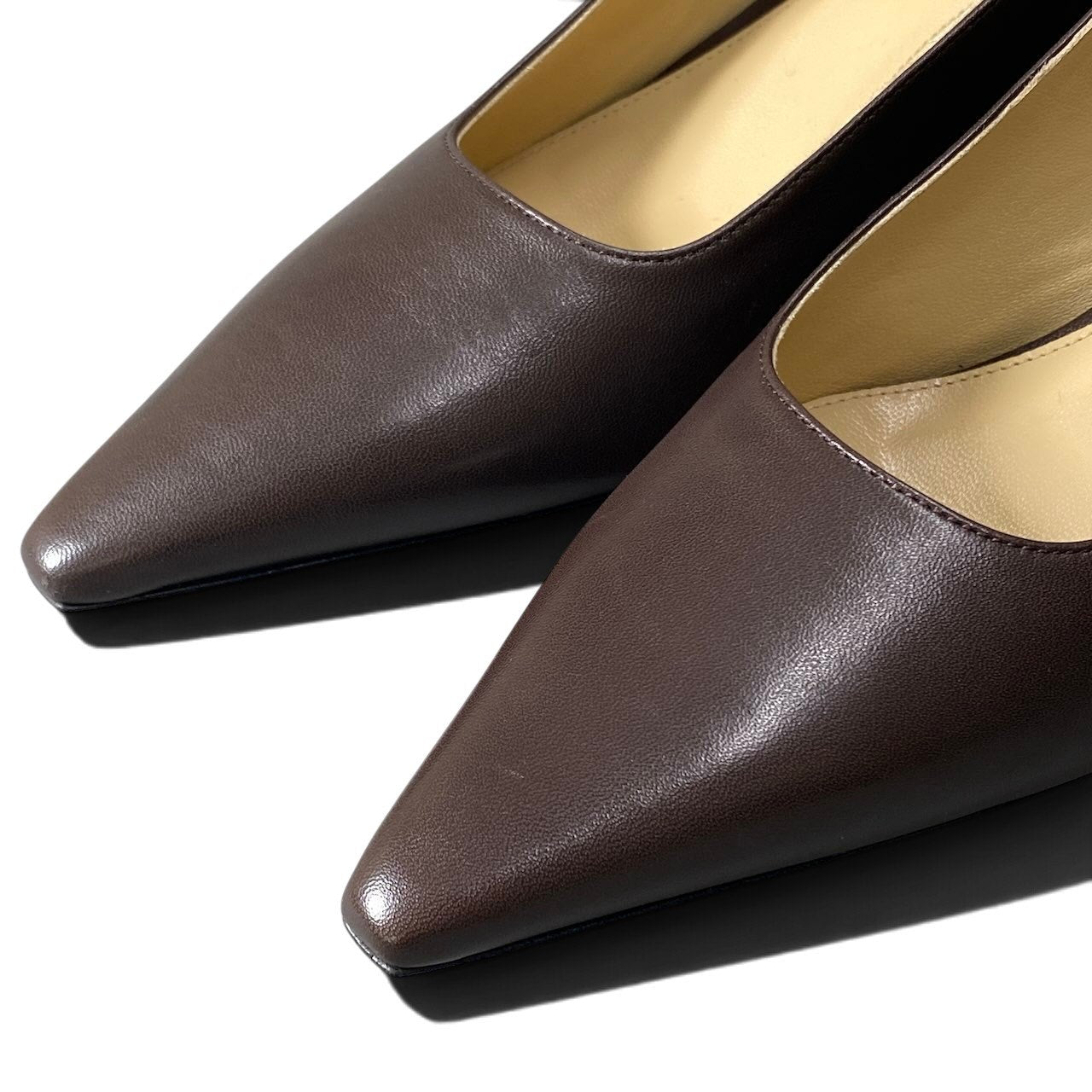 h10 【新品保管品】BOTTEGA VENETA ポイントパンプス イタリア製 37サイズ ブラウン レザー レディース 女性用ta1