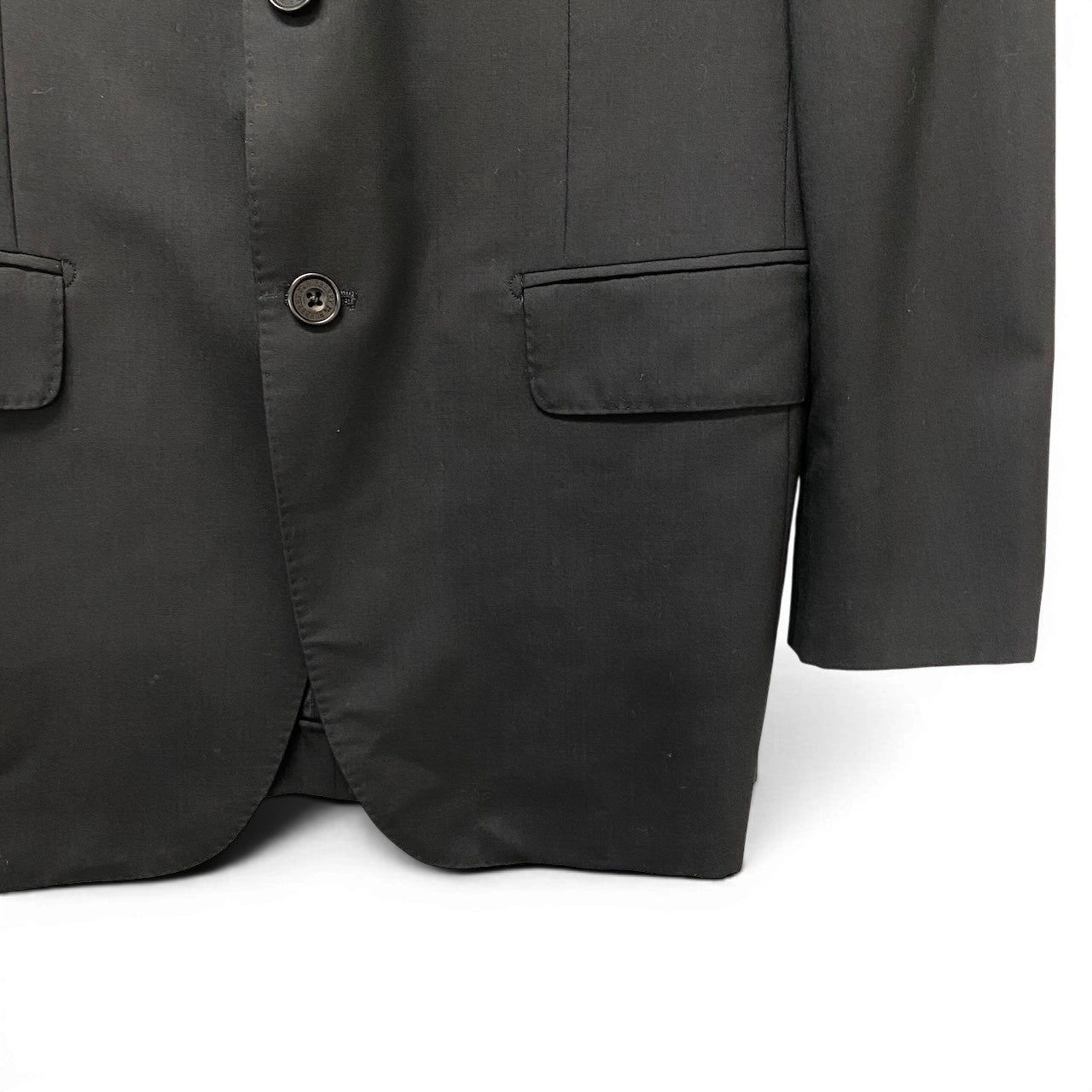 33g2 BURBERRY BLACK LABEL バーバリーブラックレーベル セットアップスーツ テーラードジャケット 3B スラックス 38Lサイズ ブラック ウール100％ メンズ 男性用u02t