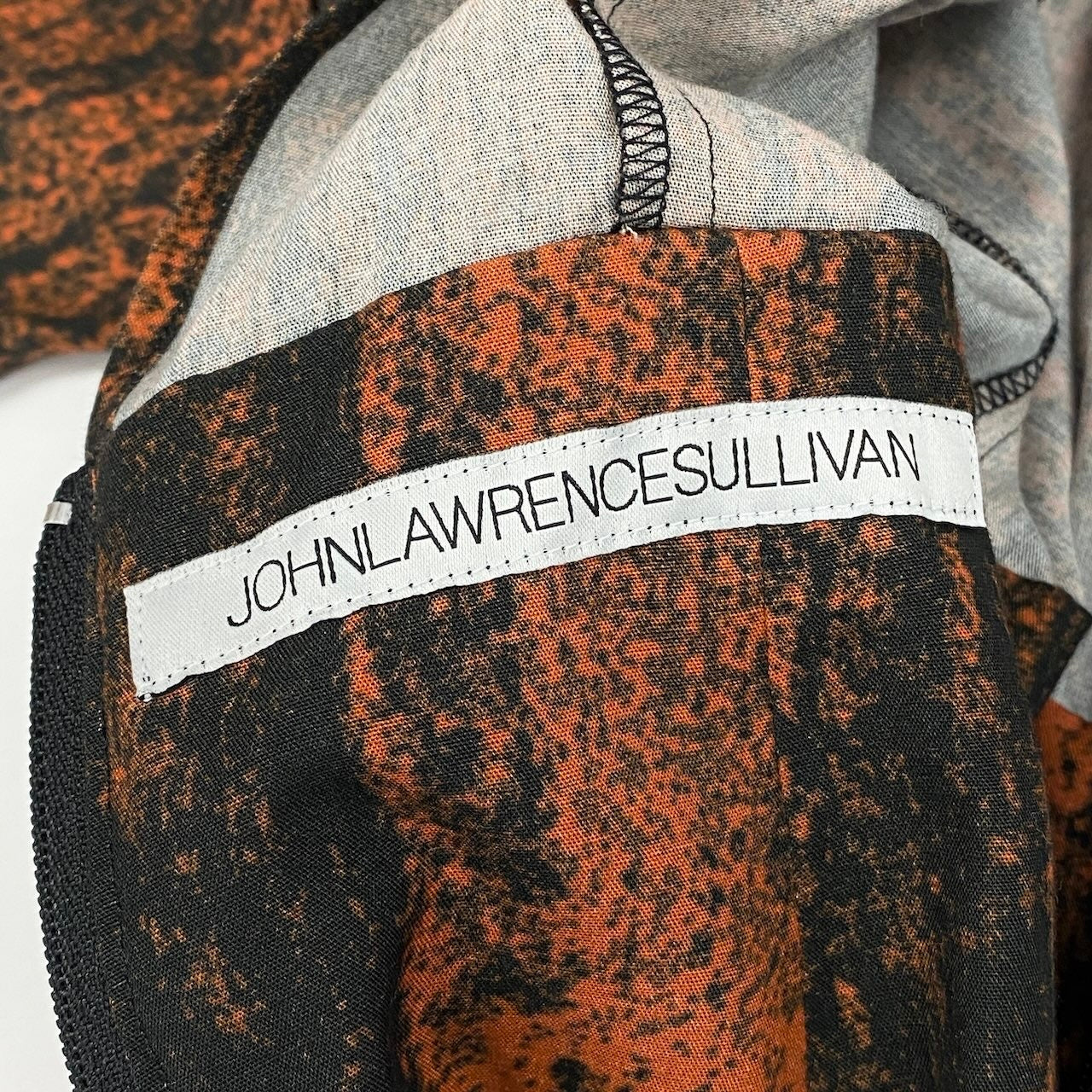 Ac24 《タグ付》 定価￥74,800 JOHN LAWRENCE SULLIVAN ジョンローレンスサリバン 25AW プリントギャザーロングドレス ワンピース ALL OVER PRINT GATHERED DRESS サイズS オレンジt18r
