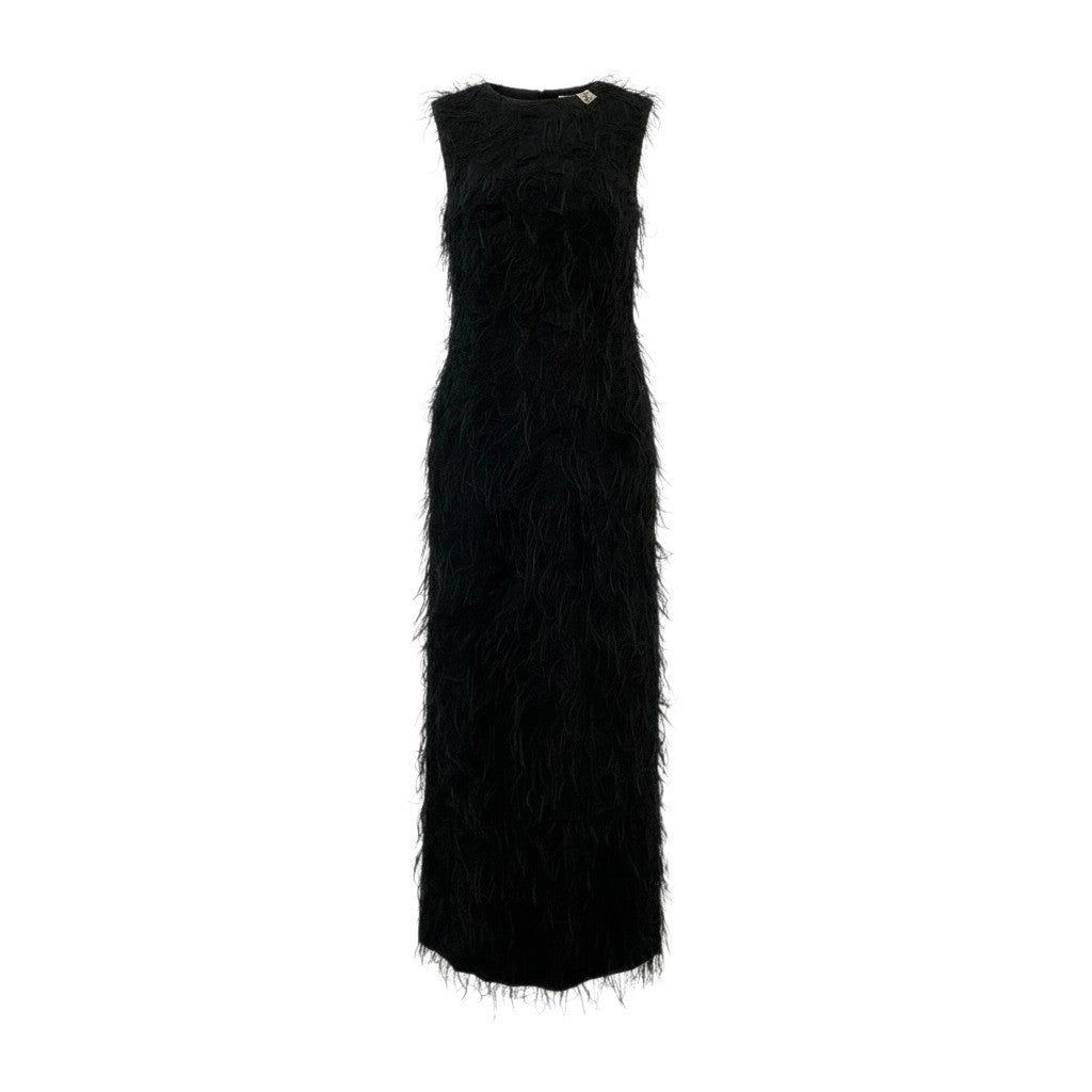 Ac24 定価￥60,500 Maison Mihara Yasuhiro メゾンミハラヤスヒロ フェザーライク ジャカードファブリックドレス Dress サイズ38 ブラック ワンピースt18r