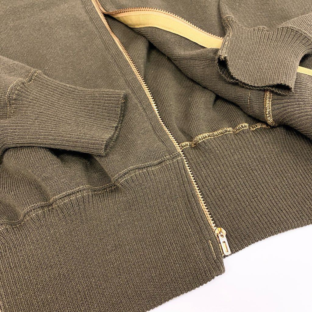34l24【美品】 BUZZ RICKSON`S バズリクソンズ ニットブルゾン フライトジャケット  ウールニット製の袖付き BR90259 Type C-2 40 オリーブ ウール100％ メンズ 紳士服o07t