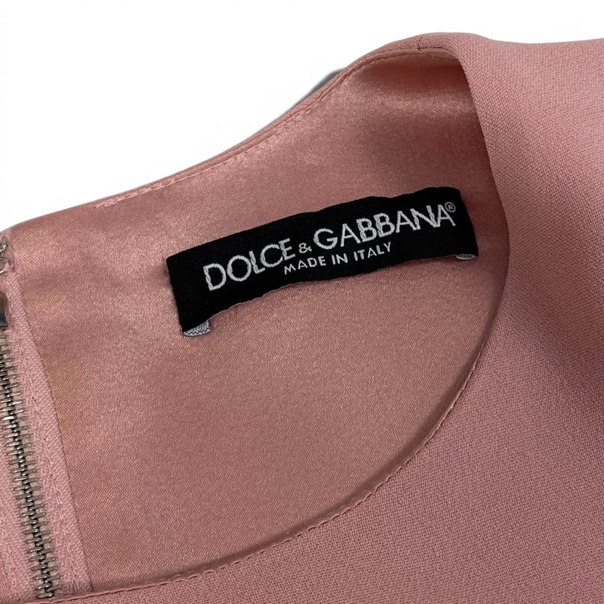78j6 DOLCE&GABBANA ドルチェアンドガッパーナ ロングドレスワンピース ウエスト切替タックデザイン イタリア製 44サイズ ピンク レディース 女性用u02t