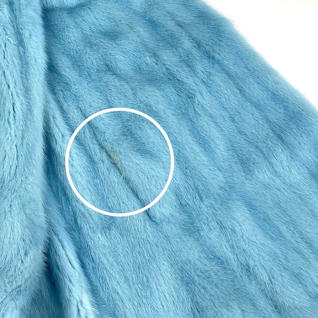 9k2《超希少》 最高級毛皮 ミンク ロングコート 96cm ライトブルー 水色 裾ウェーブ リアルファー MINK FUR 毛並み◎ 毛質◎t18r