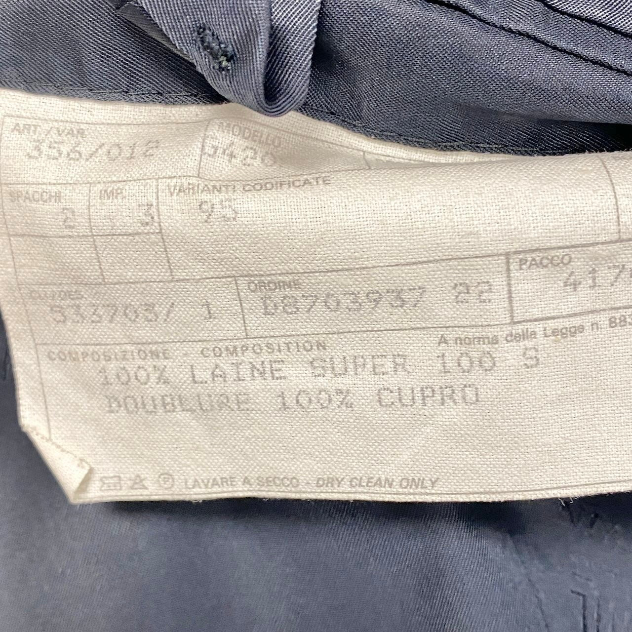 37h31 LANVIN PARIS ランバン テーラードジャケット Super100's ダブルブレスト 金ボタン サイズ52 ネイビー メンズ 紳士服o07t