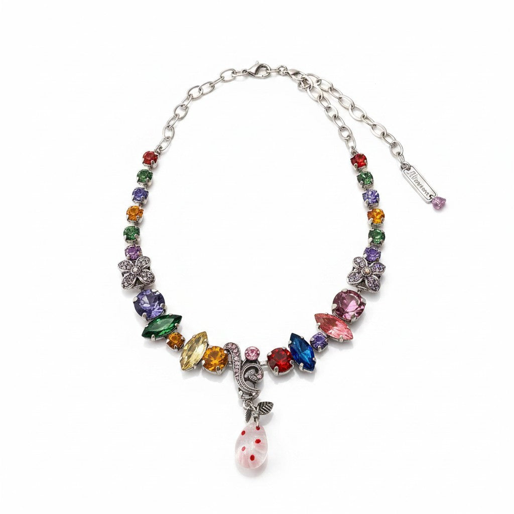 h11 19 《美品》 Mariana マリアナ 天然石 × クリスタル ビジュー マルチカラー アクセサリー ジュエリー アンティークt18r
