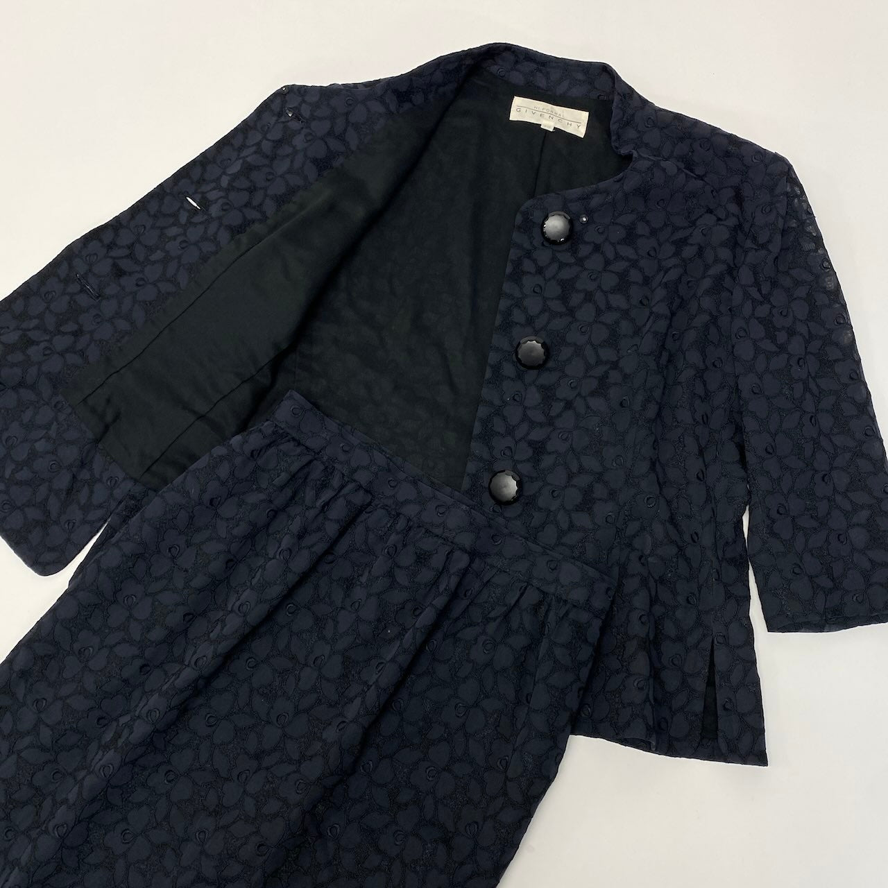 86d9 GIVENCHY ジバンシー フラワーレース セットアップ サイズ10 ネイビー Flour Lace Setup 女性服t18r