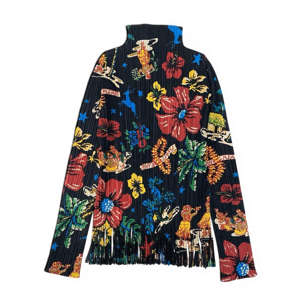 Af15《美品》 PLEATS PLEASE  プリーツプリーズ ISSEY MIYAKE イッセイミヤケ プリーツトップ Pleats Blouse Top  7558102 3 ブラックt18r