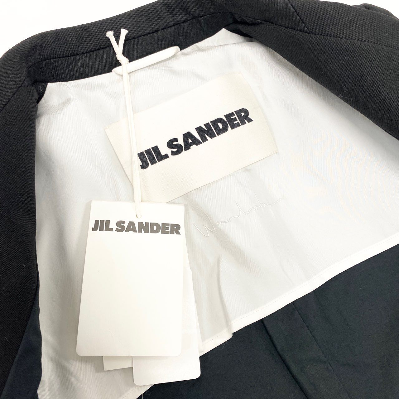 21L9【美品】JIL SANDER ジルサンダー 2024 ノーカラージャケット テーラードジャケット サイズ38 W JACKET 02 TMブラック レディースk02i