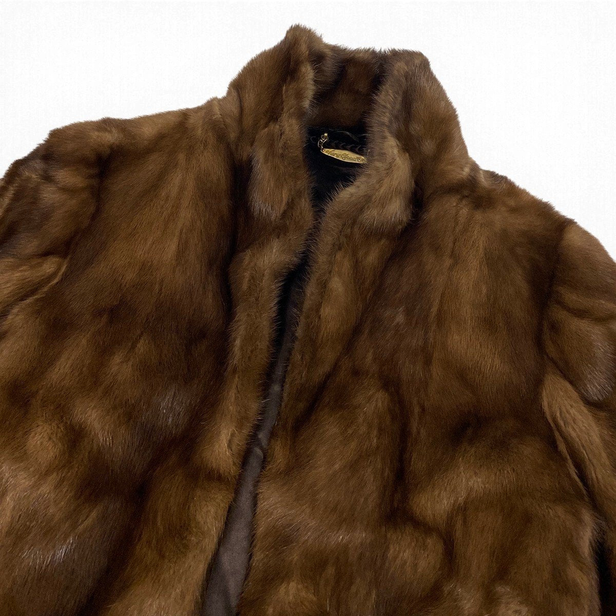 24j7 Very Good 袖段 デミバフミンク ファーコート サイズ13 ブラウン 本毛皮 Mink Fur Coat リアルファーt18r