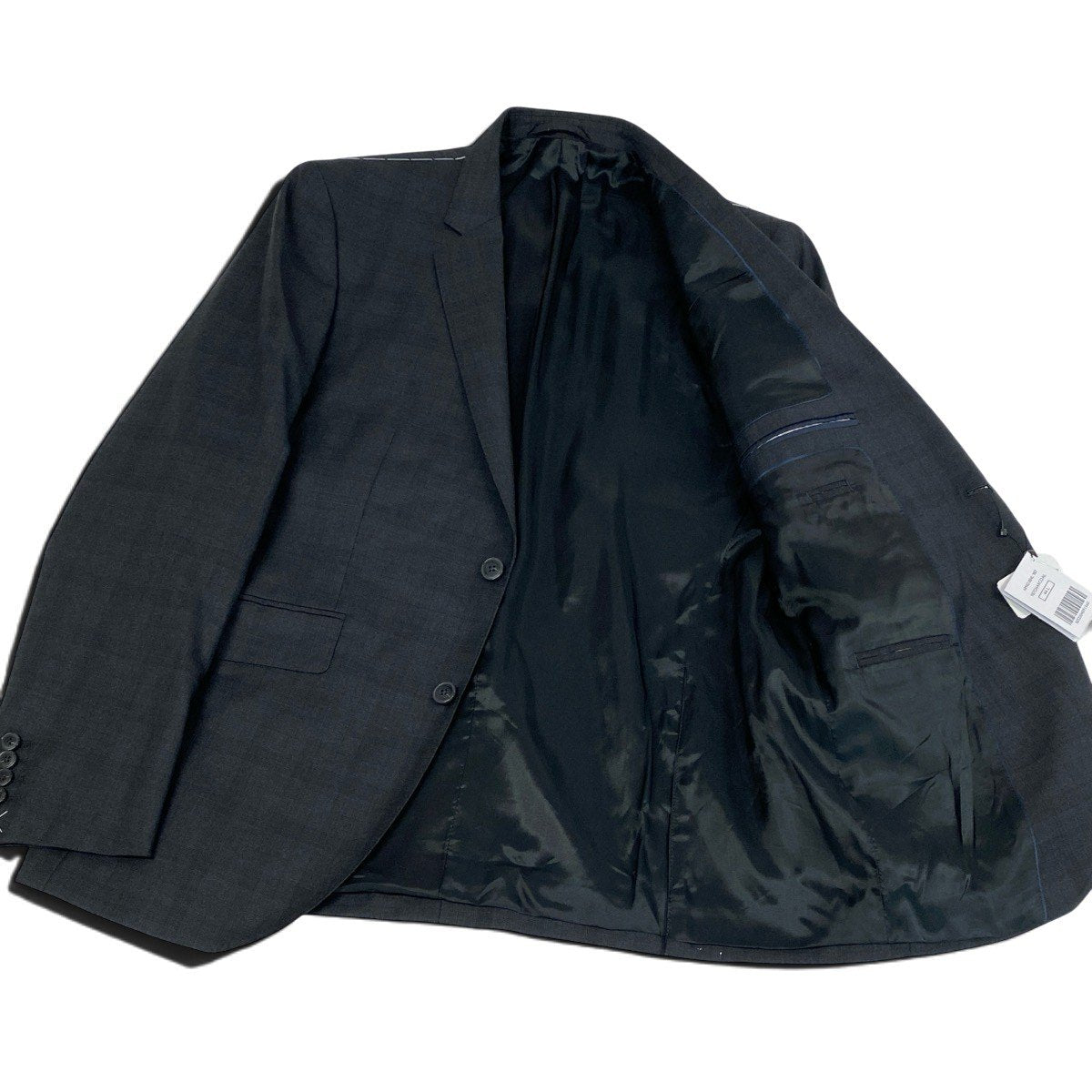 10j14 【新品保管品】HACKETT LONDON ハケット 大きいサイズ スーツセットアップ テーラードジャケット スラックスパンツ 54サイズ グレー ウール100％ メンズ 男性用u02t