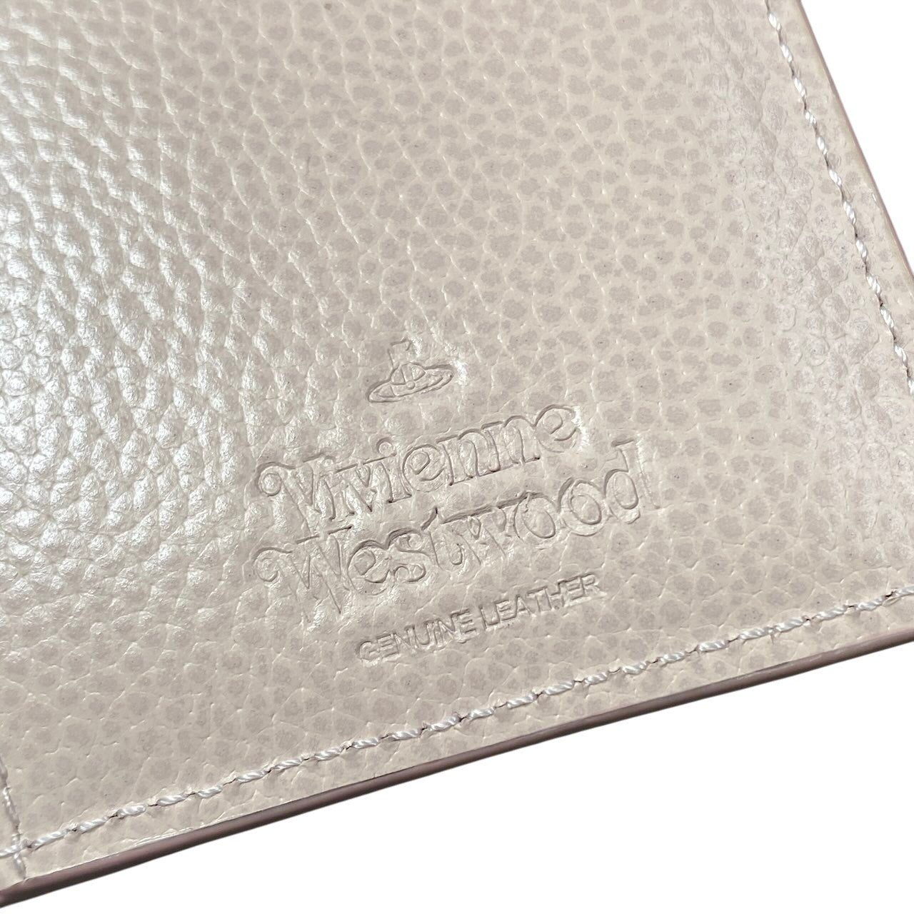 h11 【極美品】Vivienne Westwood 三つ折り財布 オーブ がま口 ベビーピンク レザー レディース 女性用t18r