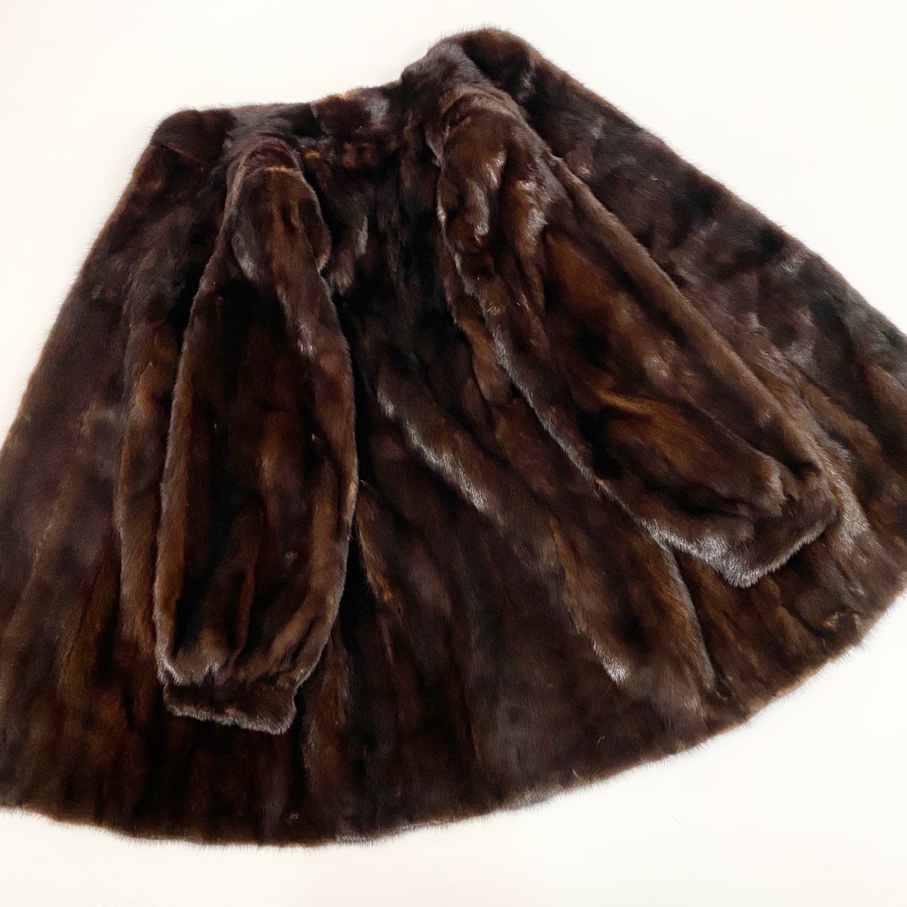 87j23 SAGA MINK サガミンク 銀サガ デミバフミンク ミンクコート 毛皮コート セミロング サイズF ブラウン ミンクファー レディース 毛並み綺麗u02t
