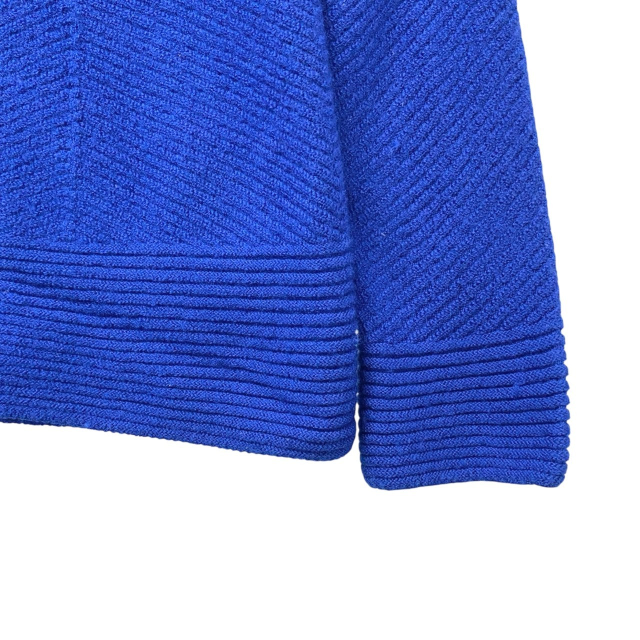 77b17 ISSEY MIYAKE HaaT イッセミヤケ ハート ロングスリーブハイネックニットセーター ショート丈  HA41KJ391 2サイズ ブルー ウール100％ レディース 女性用u02t