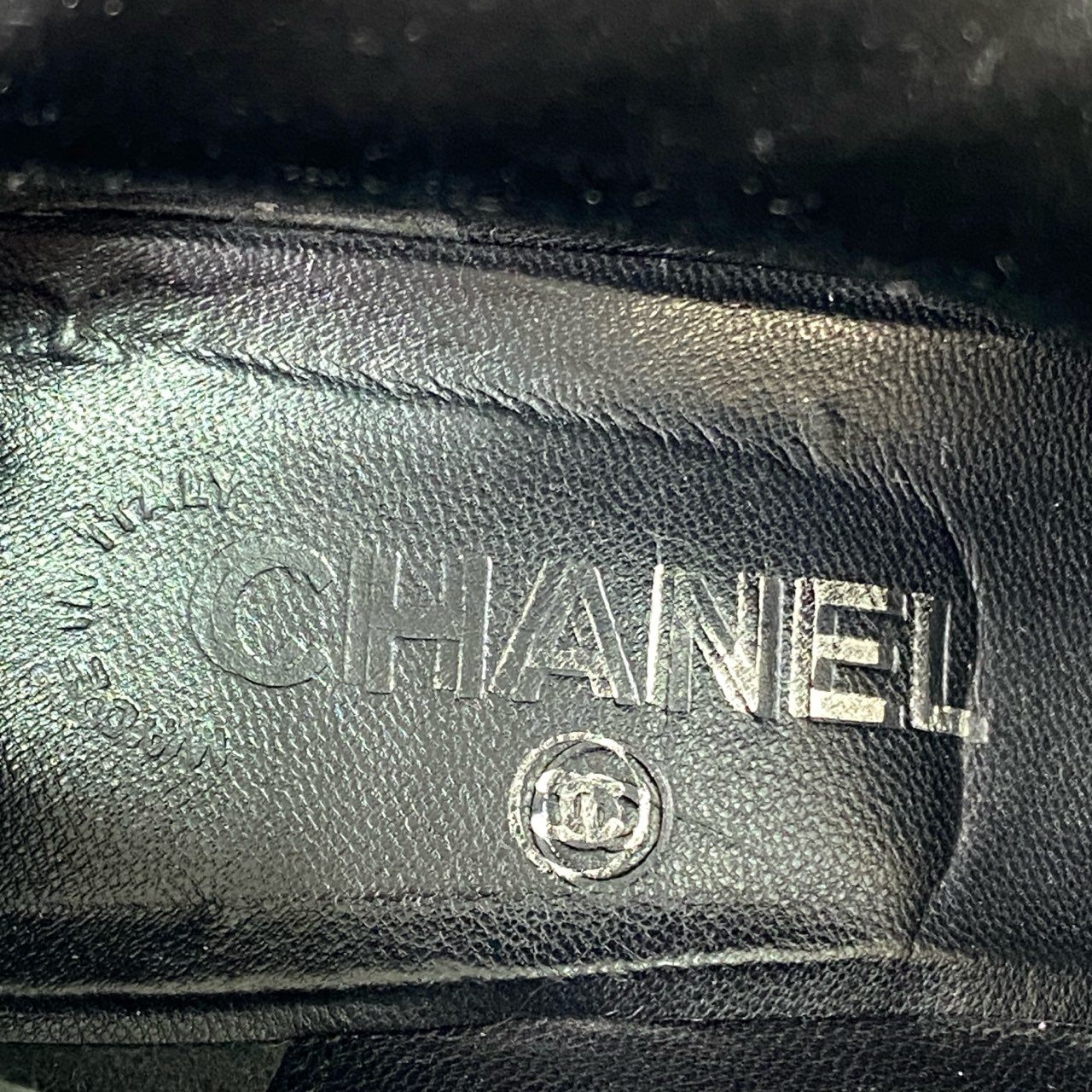 3l4 CHANEL シャネル ココマークボタン レザーブーツ 36 1//2 ブラック Leather イタリア製 シューズ 靴