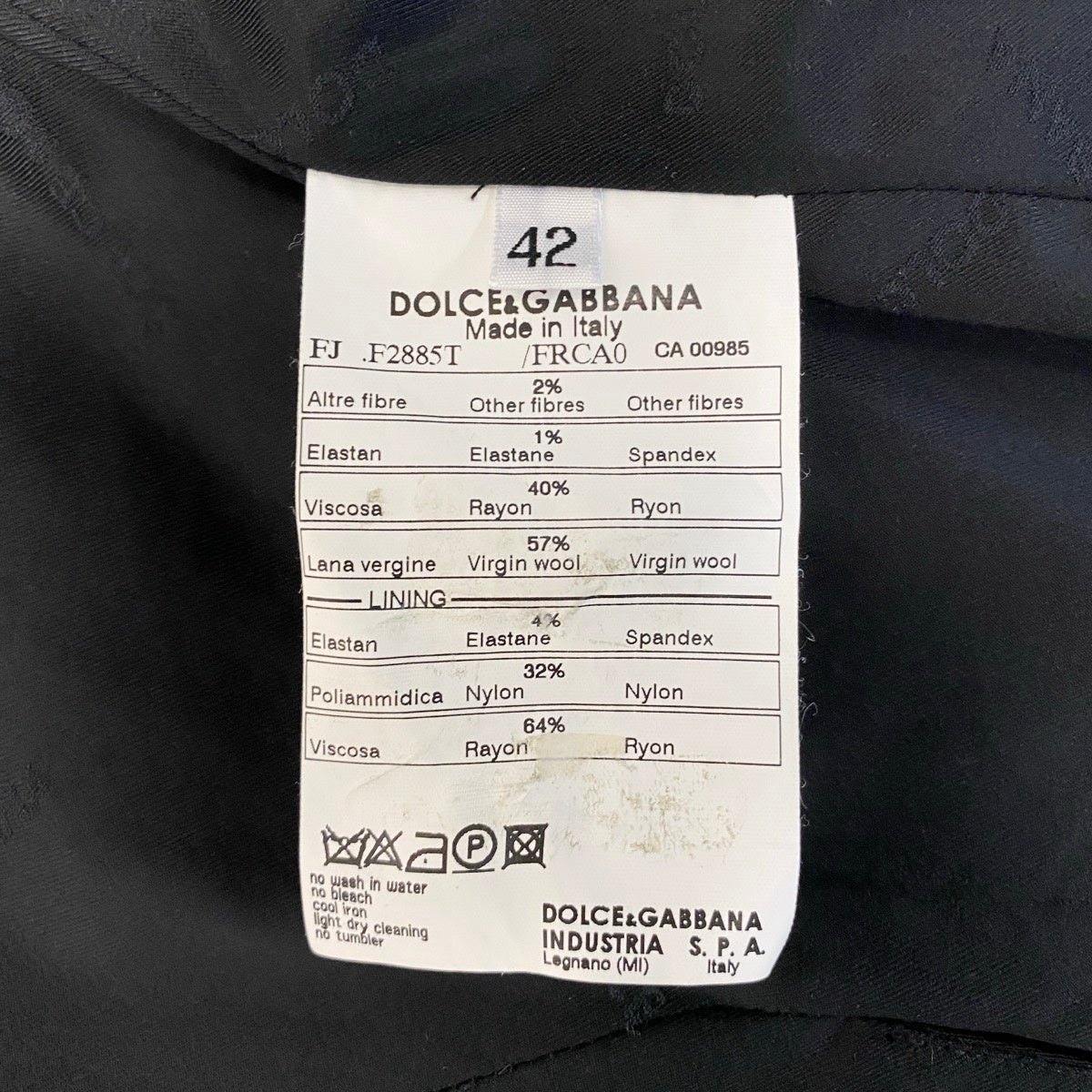 40i28 DOLCE&GABBANA ドルチェアンドガッパーナ スーツセットアップ テーラードジャケット スラックス ストライプ 42サイズ ブラック レディース 女性用u02t